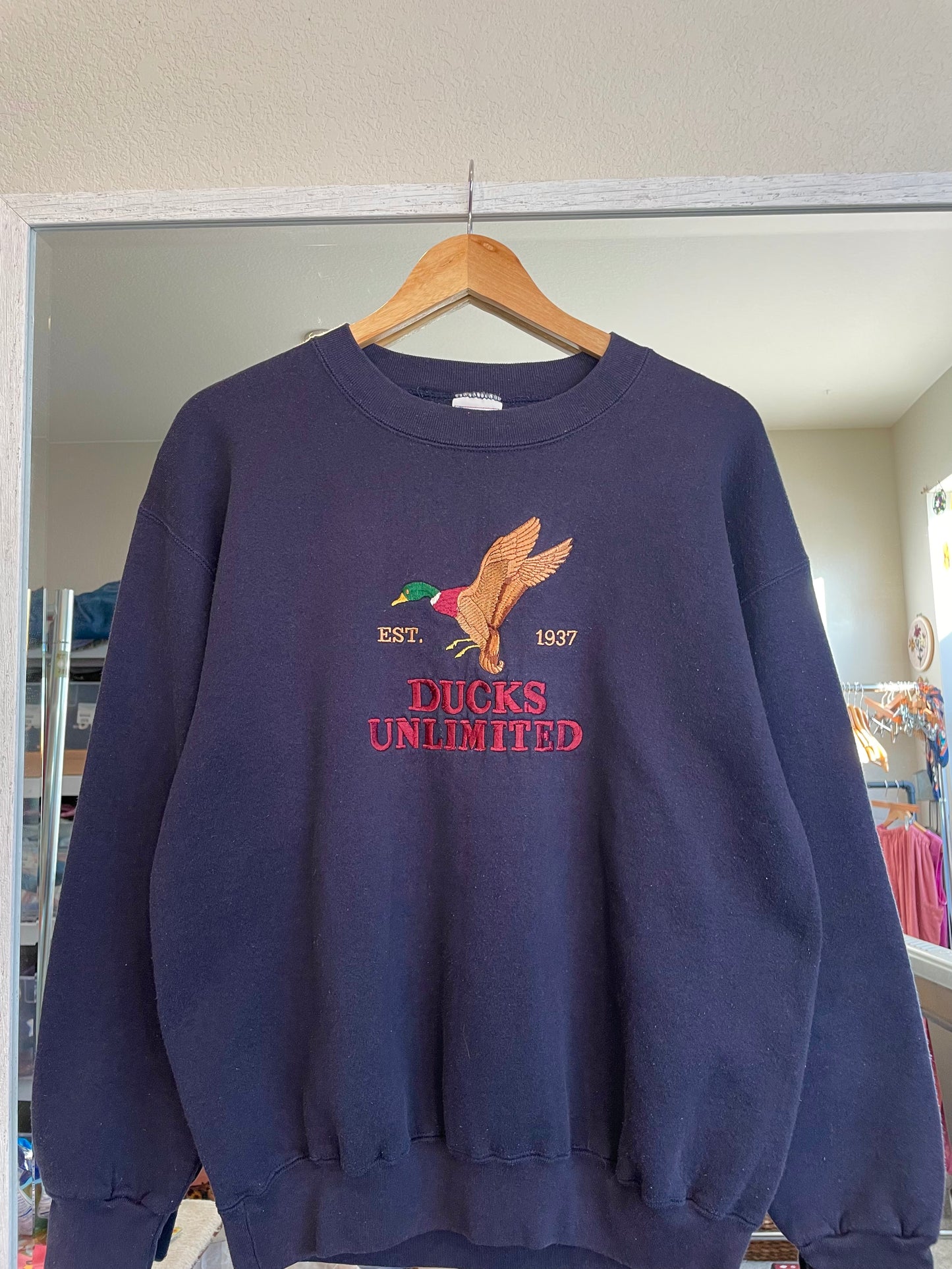 Vintage Embroidered Ducks Unlimited Crewneck (L)