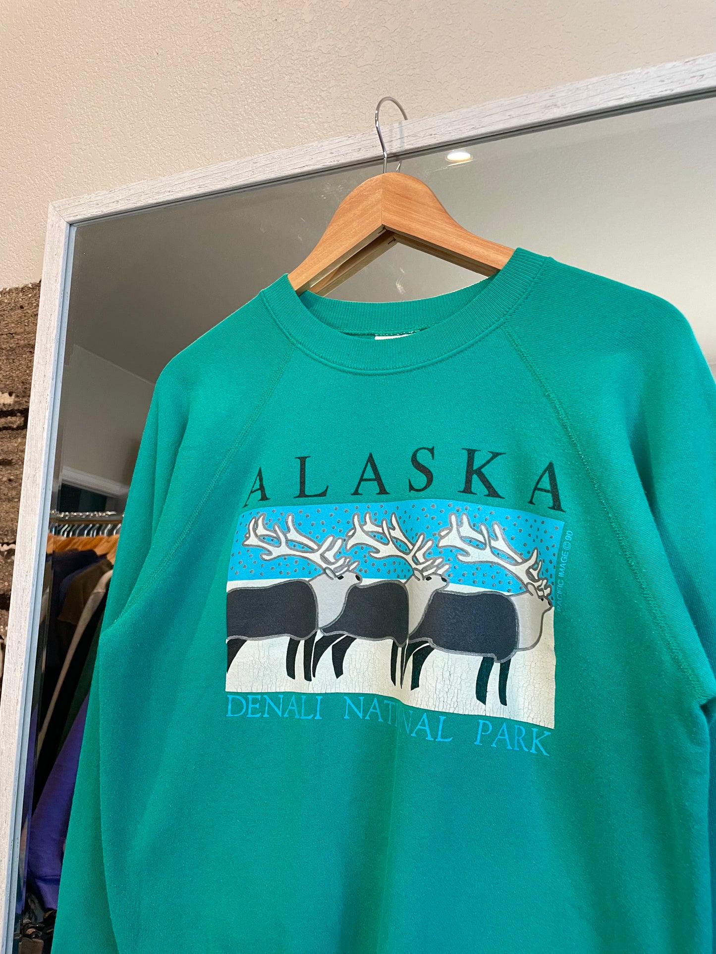 Vintage Teal Denali Alaska Crew (M)