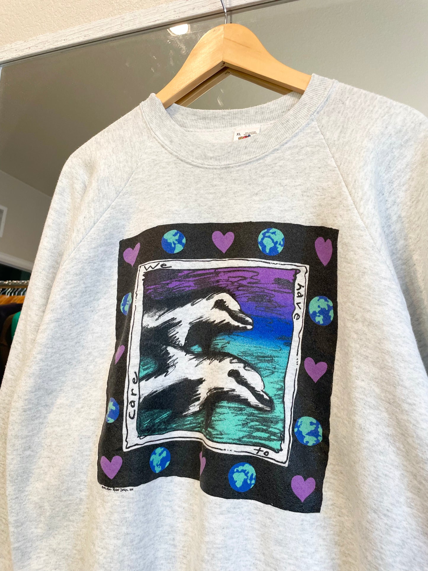 Vintage 'We Have to Care' Dolphin Conservation Crew (L)