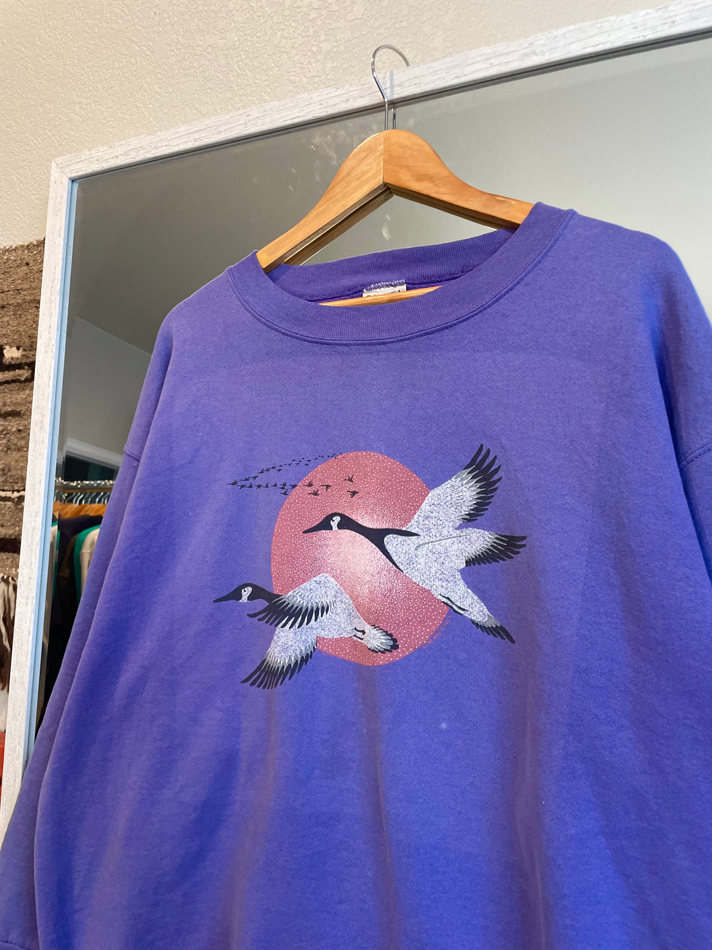 Vintage Purple Canadian Geese Crew (XXL)