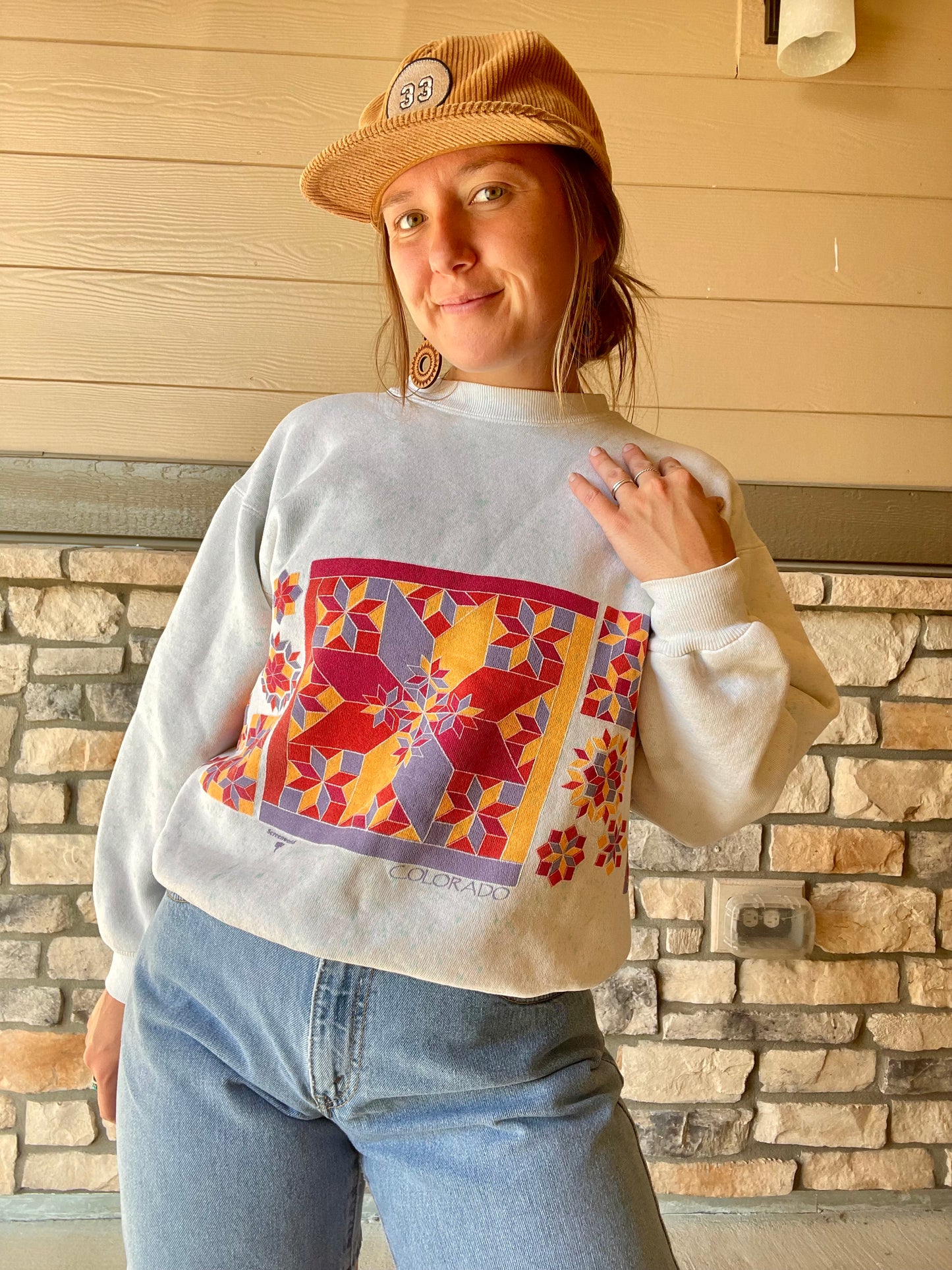 Vintage Quilt Pattern Crewneck (M)