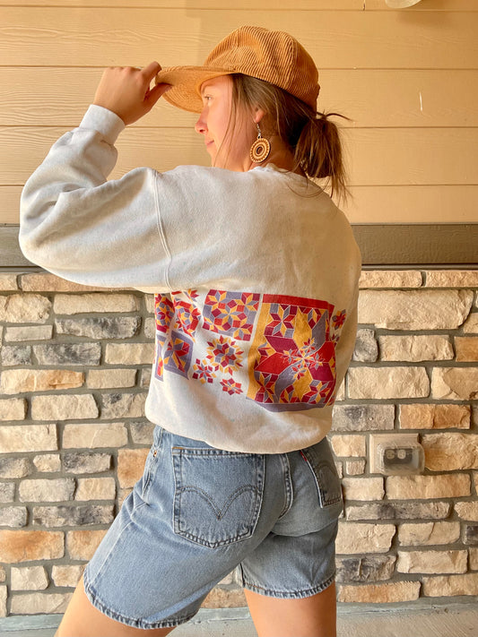 Vintage Quilt Pattern Crewneck (M)