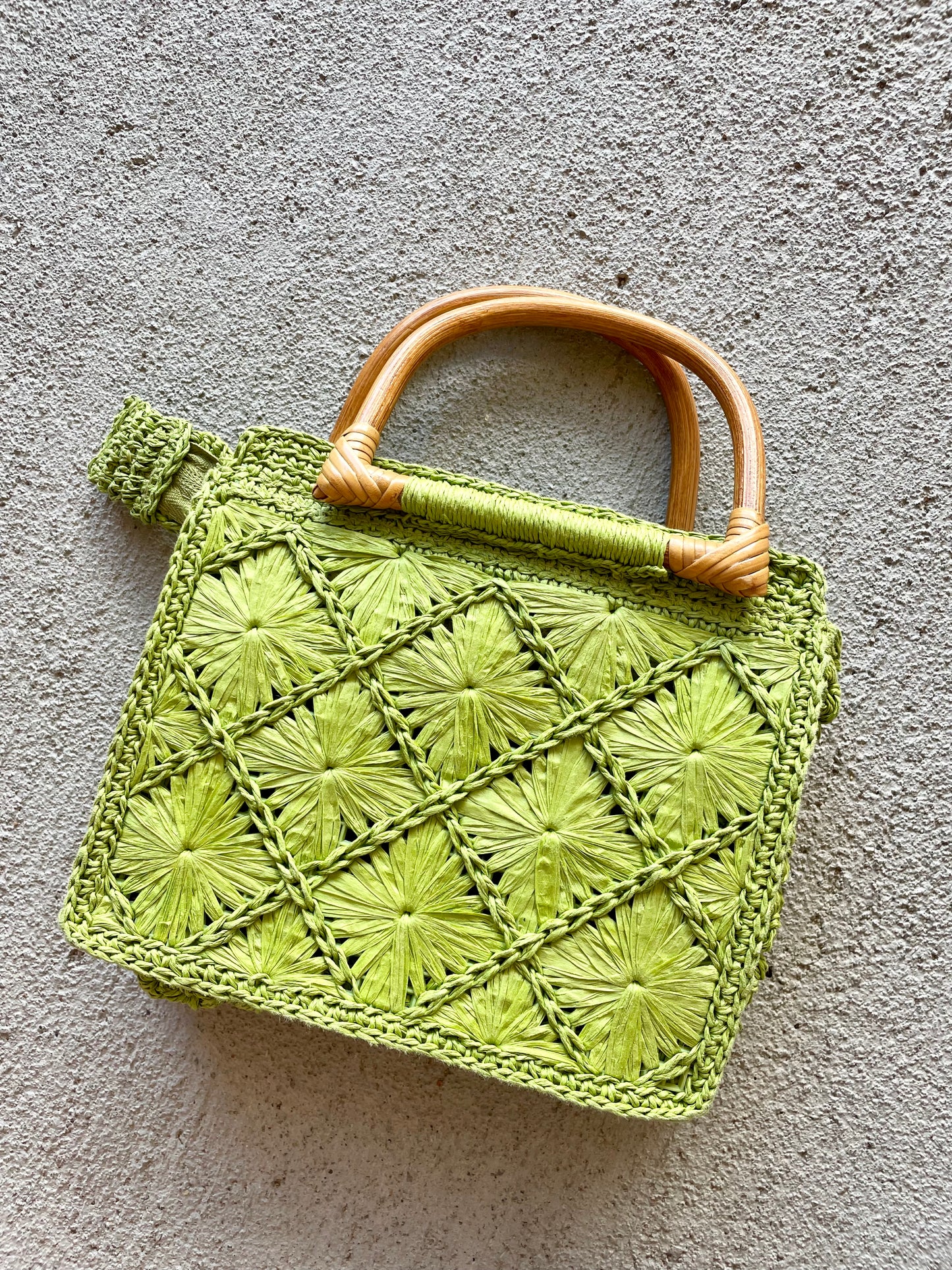 Fossil Green Straw Mini Purse