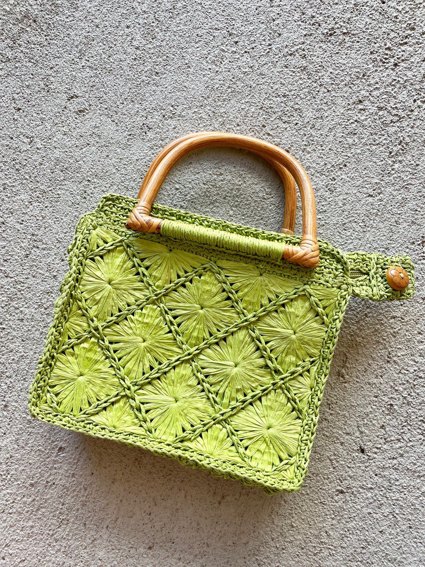 Fossil Green Straw Mini Purse