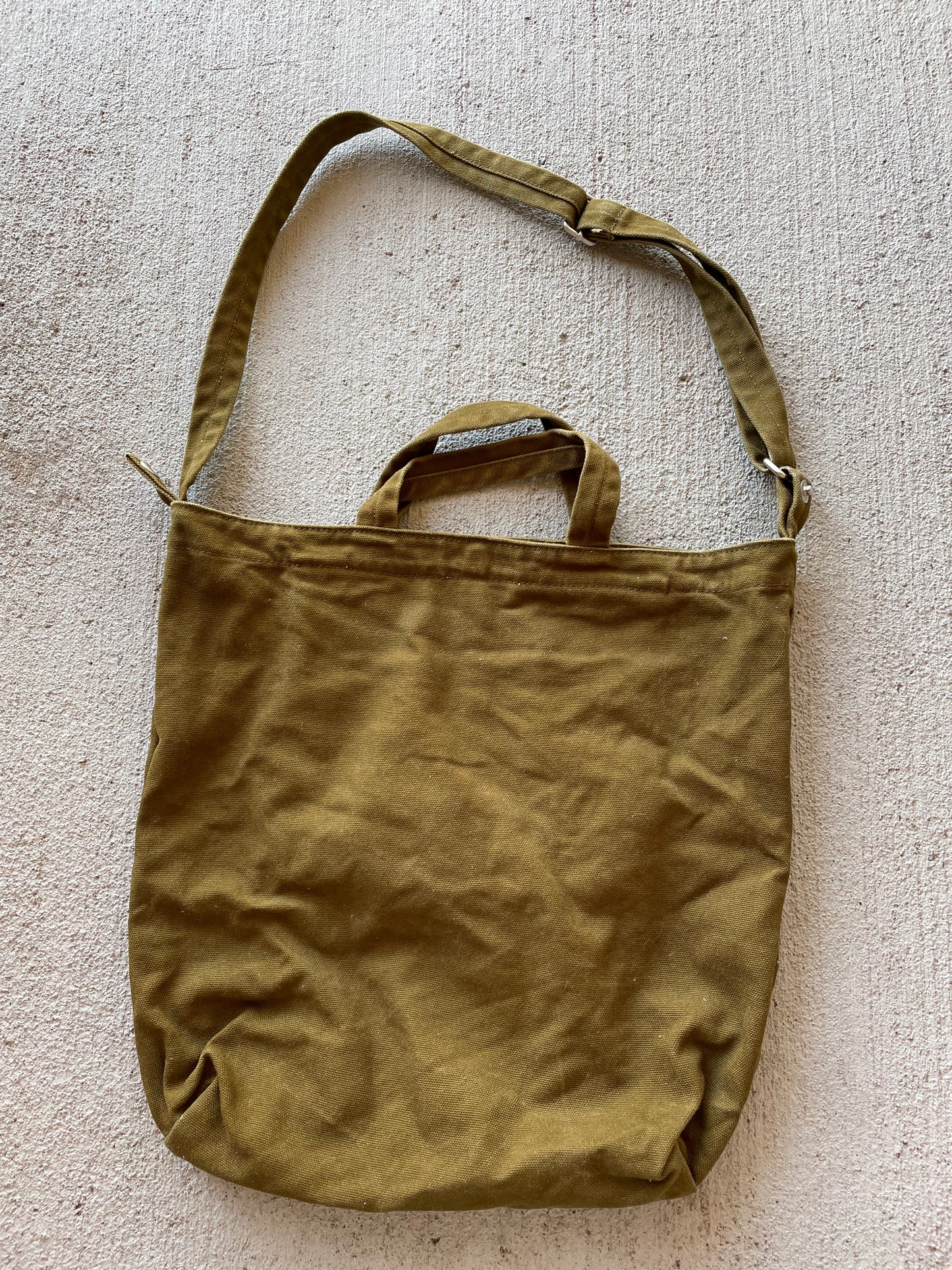 BAGGU Army Green Canvas Tote Bag