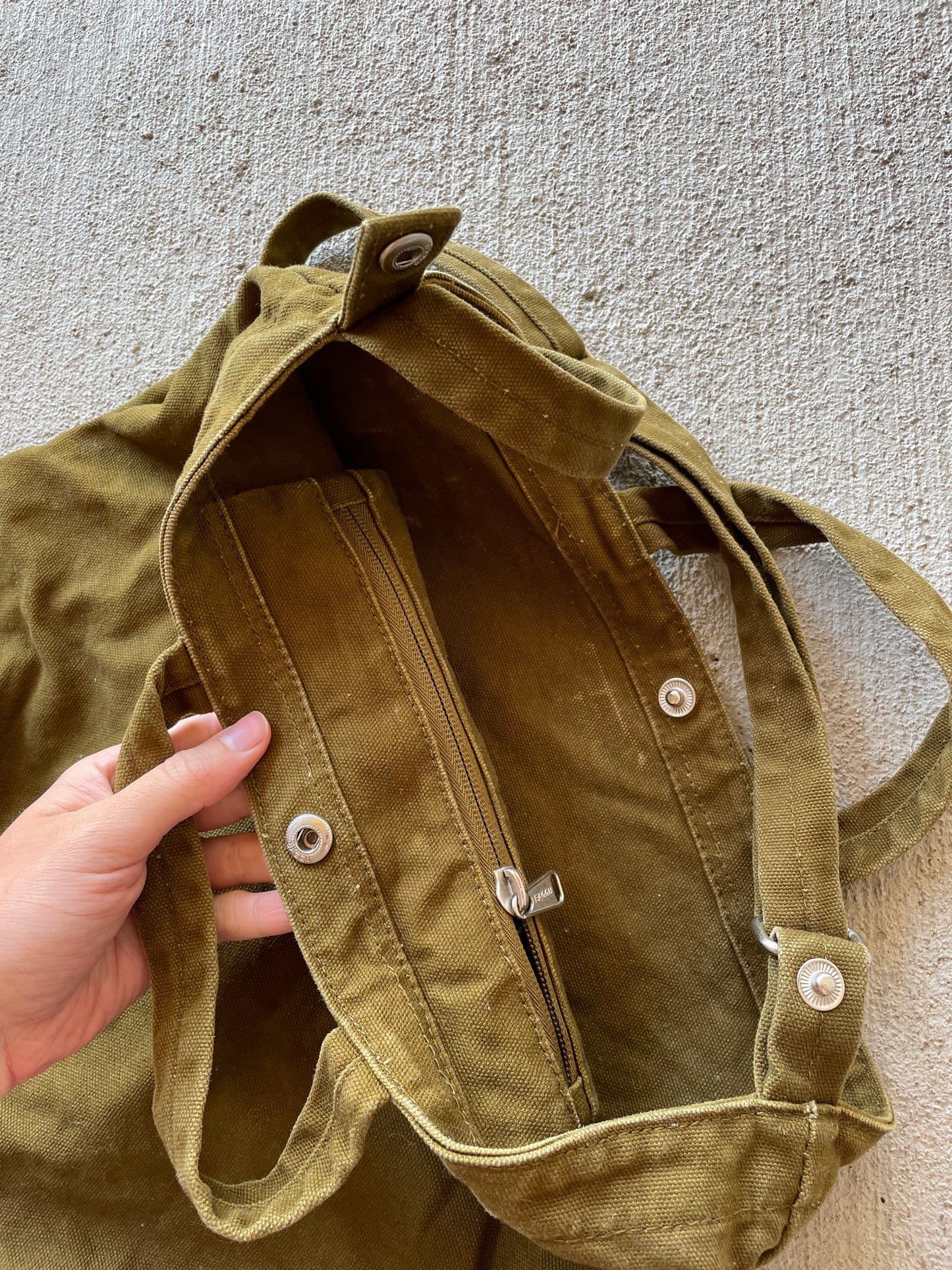 BAGGU Army Green Canvas Tote Bag