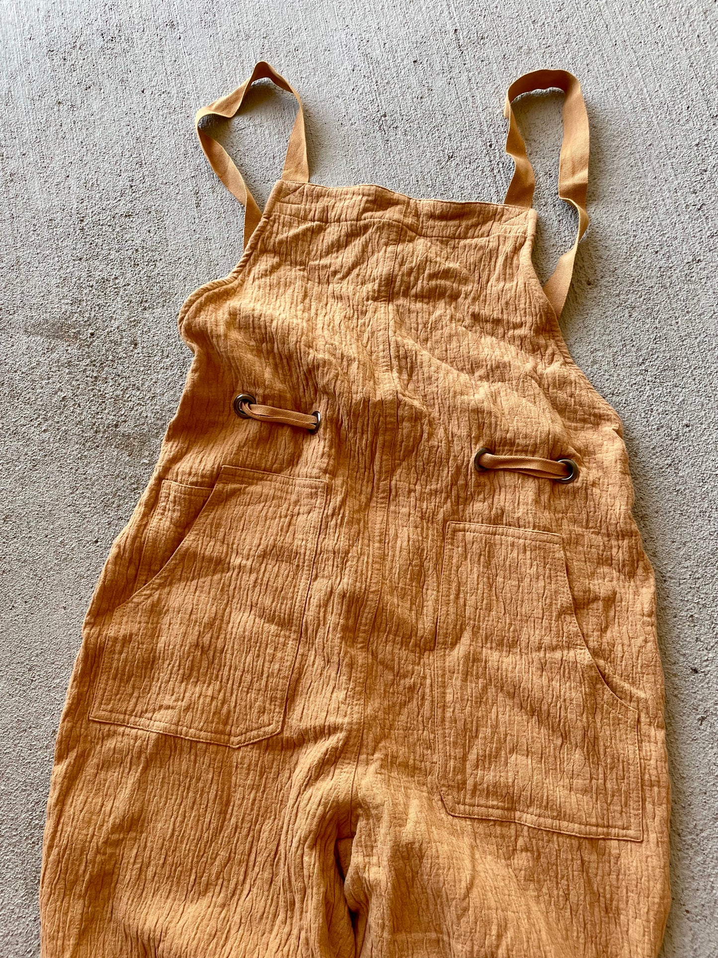 Textured Tan Overalls (L)