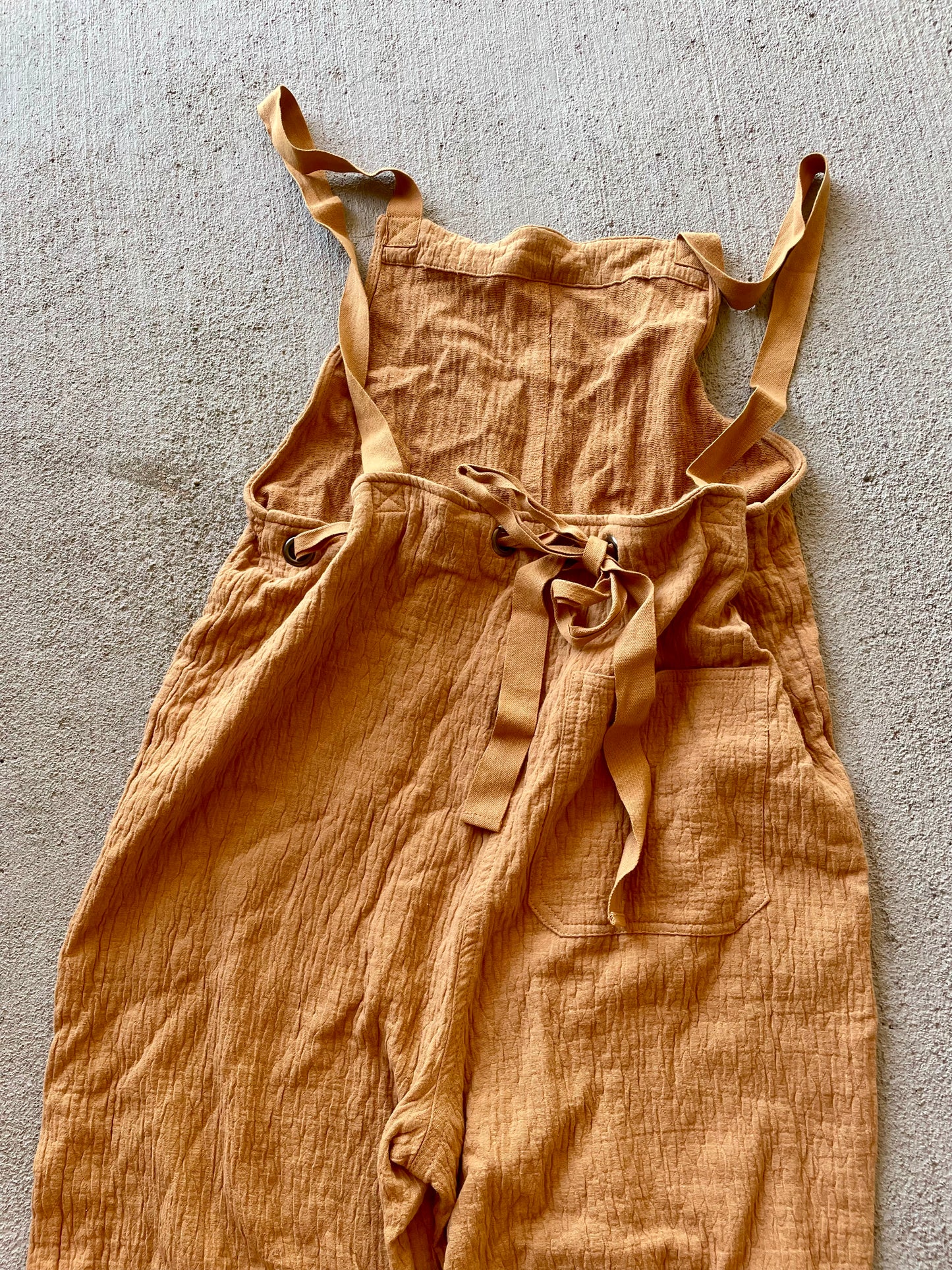 Textured Tan Overalls (L)