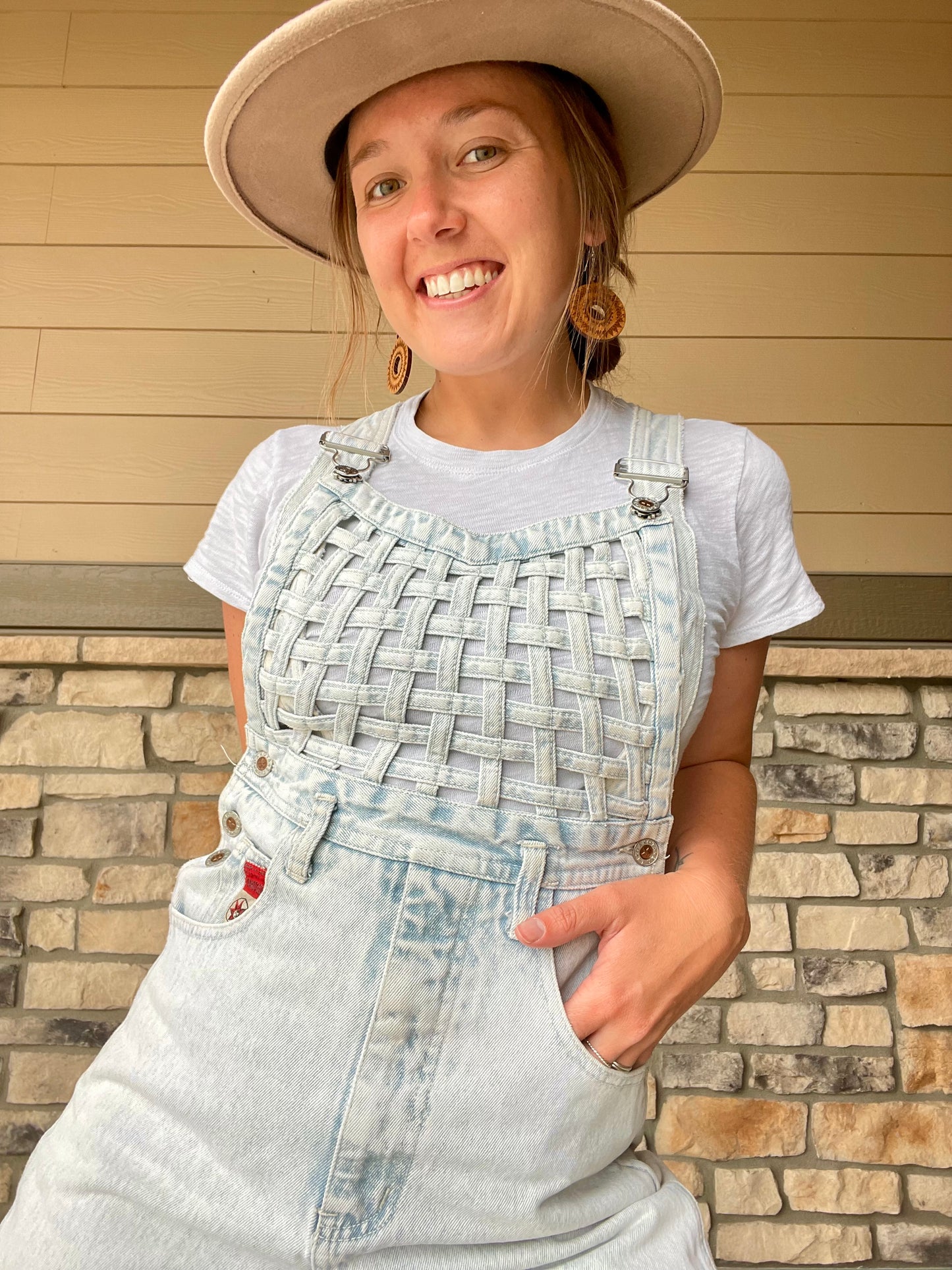 Vintage Denim Shortalls (S)