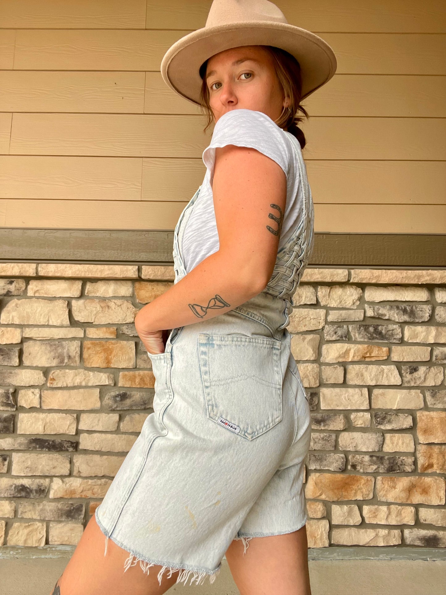 Vintage Denim Shortalls (S)