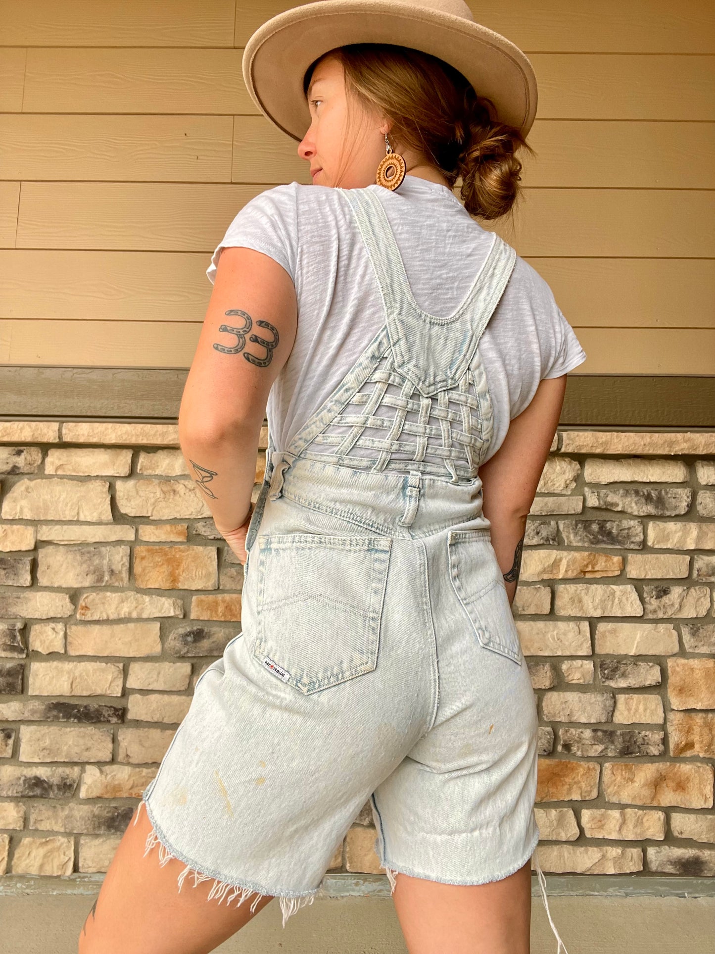 Vintage Denim Shortalls (S)