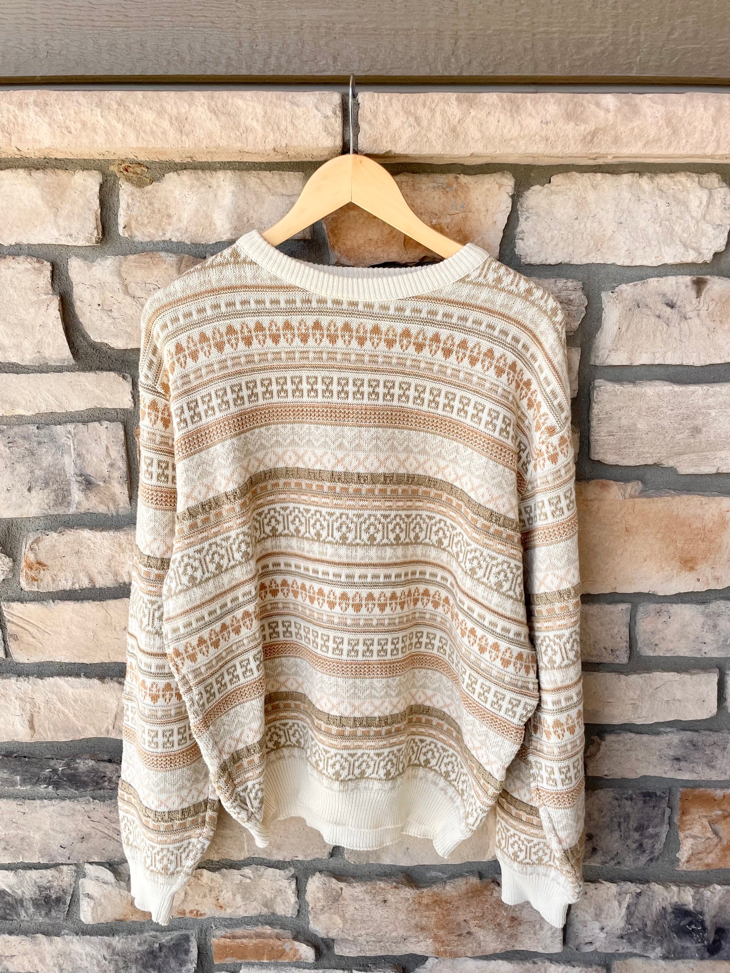 Vintage LL Bean Neutral Patterned Sweater (L)