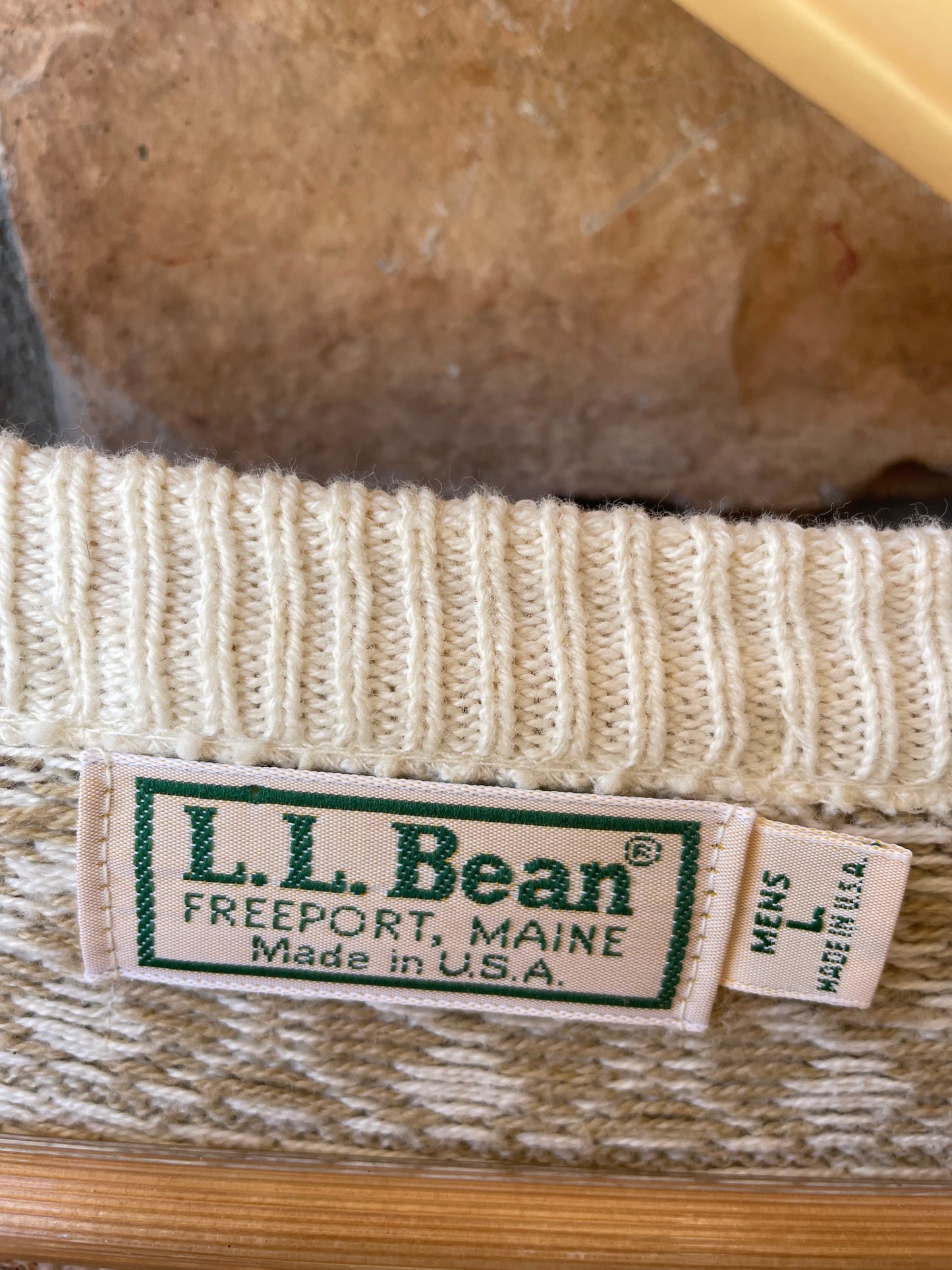 Vintage LL Bean Neutral Patterned Sweater (L)