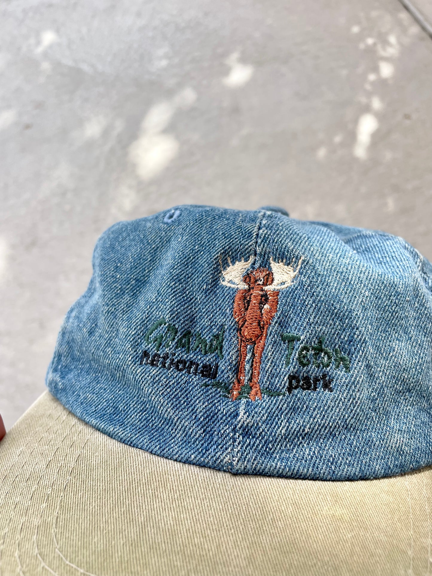 Vintage Grand Teton Denim Dad Cap