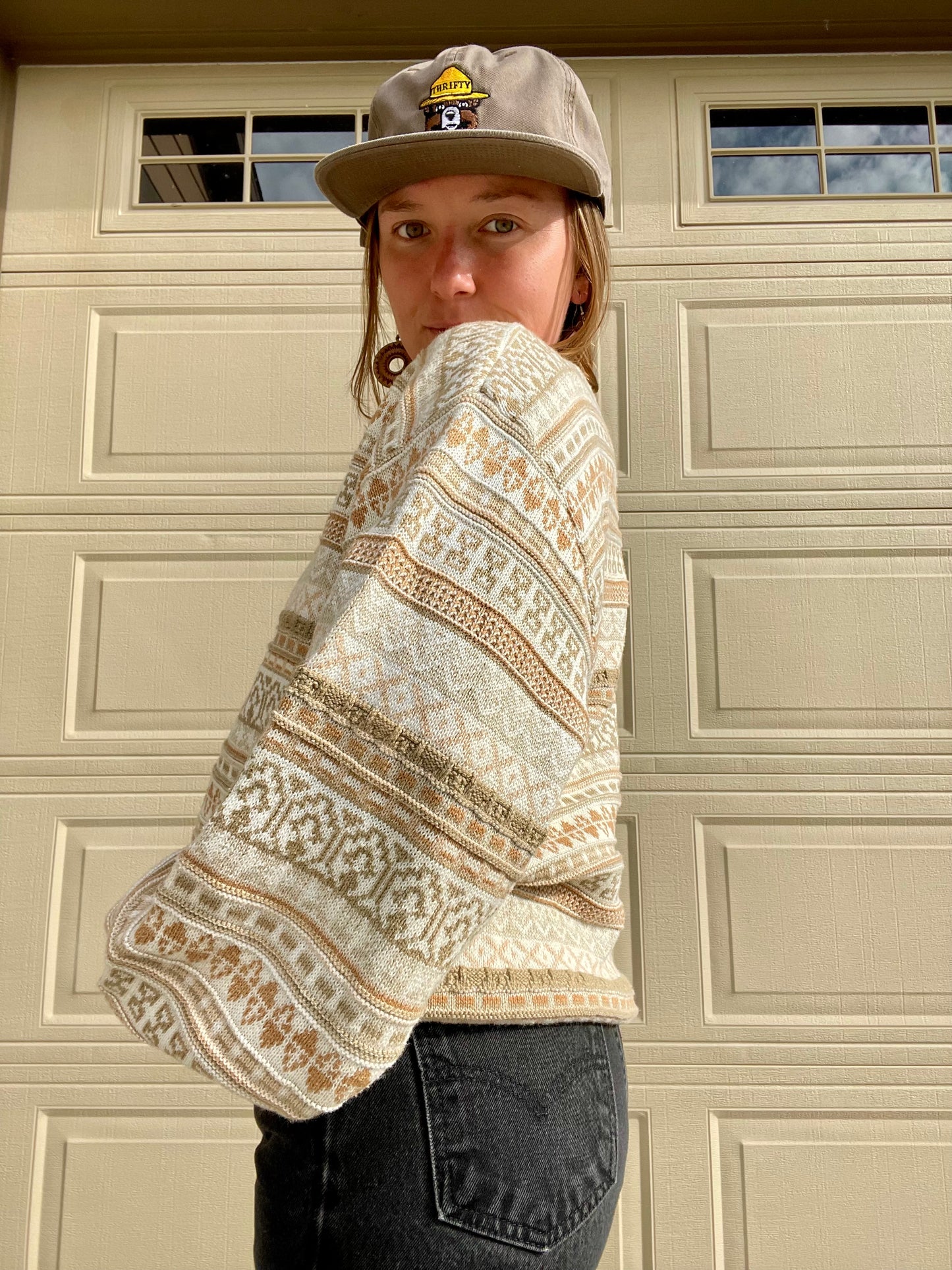 Vintage LL Bean Neutral Patterned Sweater (L)