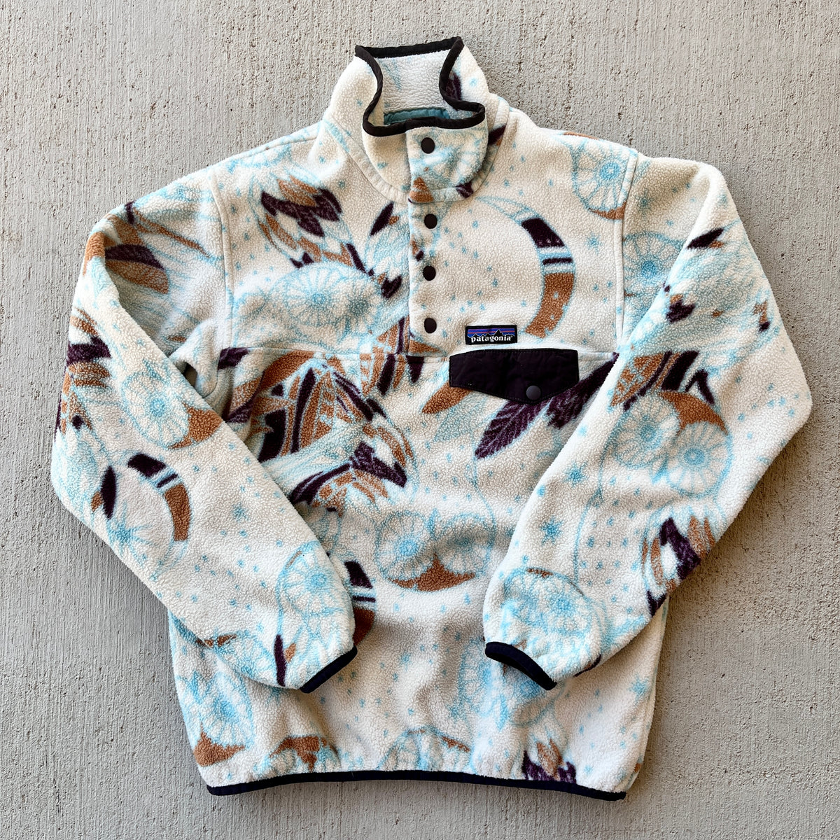 Patagonia 'Harvest Owl Moon' Print Snap T Fleece (S)