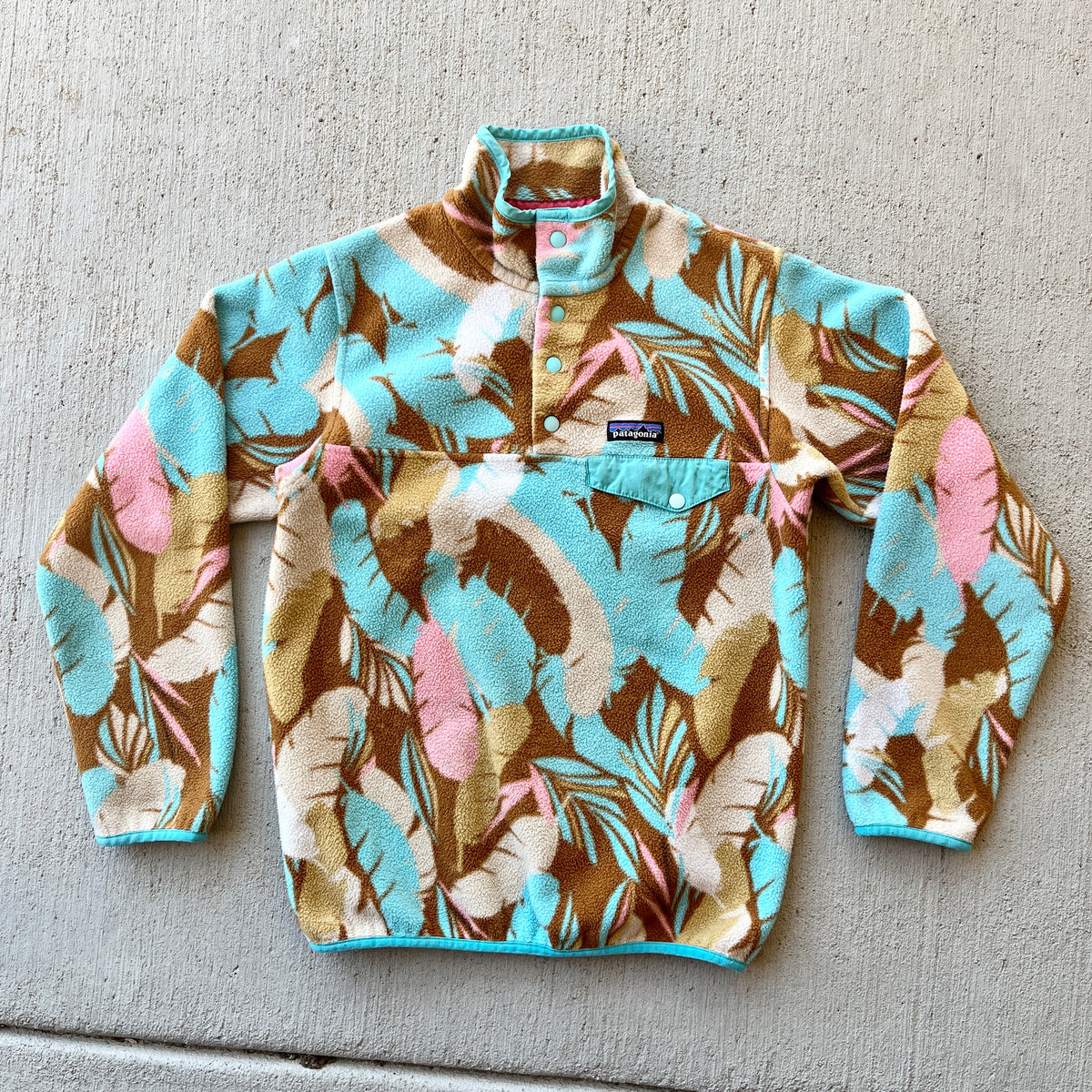 Patagonia 'Feather Dance' Print Snap T Fleece (XS)