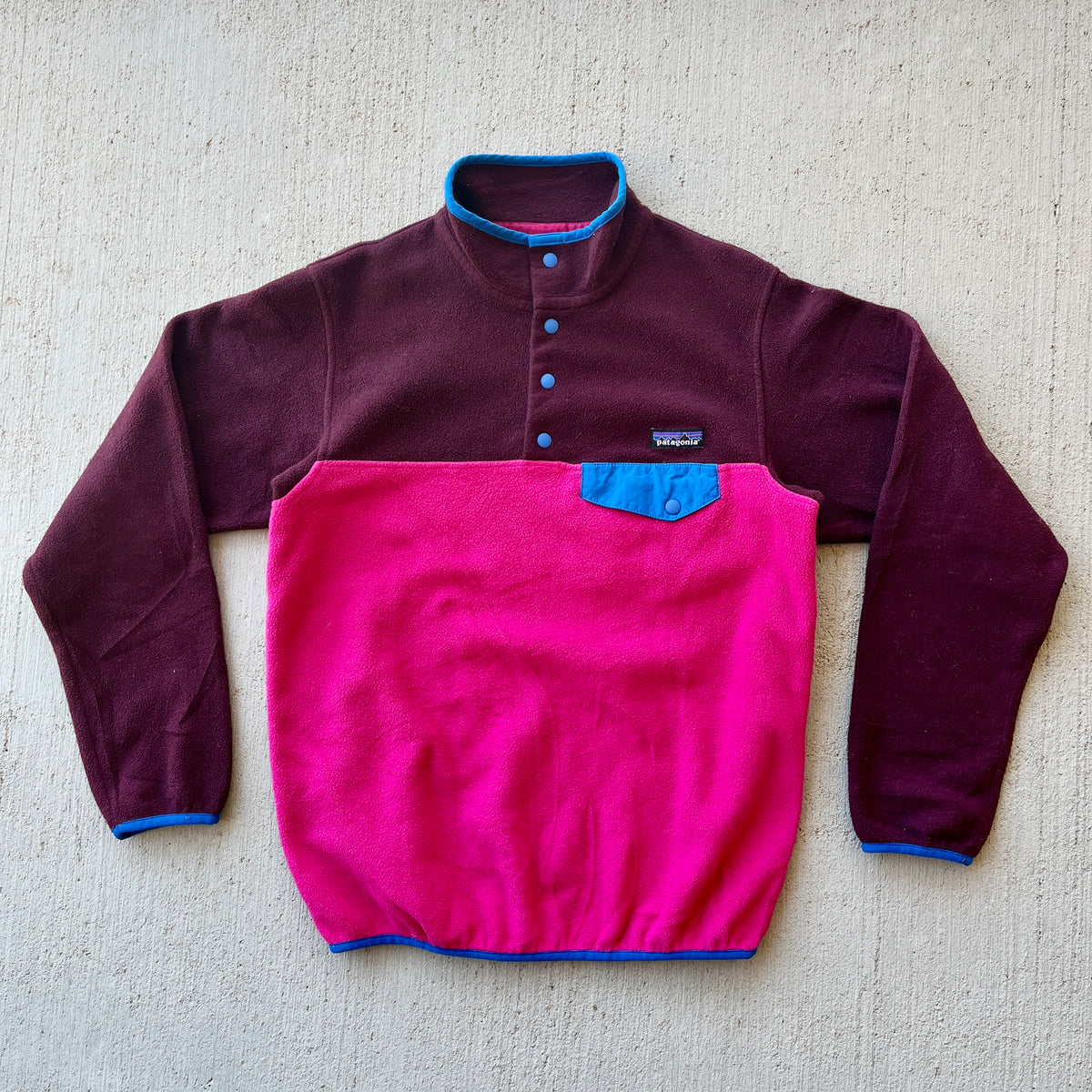Patagonia Maroon & Pink Snap T Fleece (S)