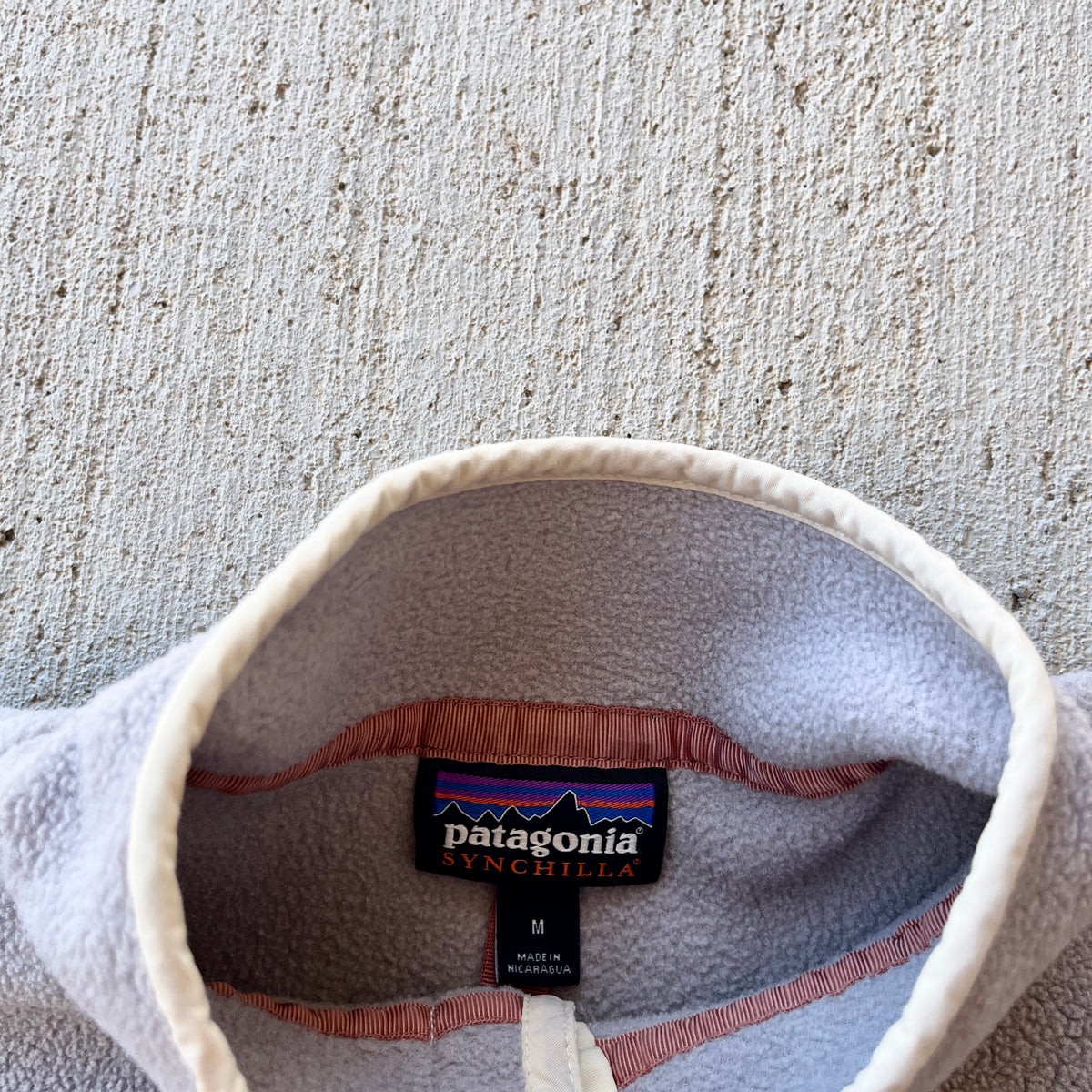 Patagonia Grey & Peach Snap T Fleece (M)