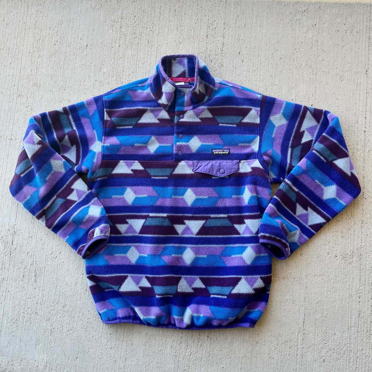 Patagonia 'Guatemalan Tango- Violetti' Pocket Snap T Fleece (M)