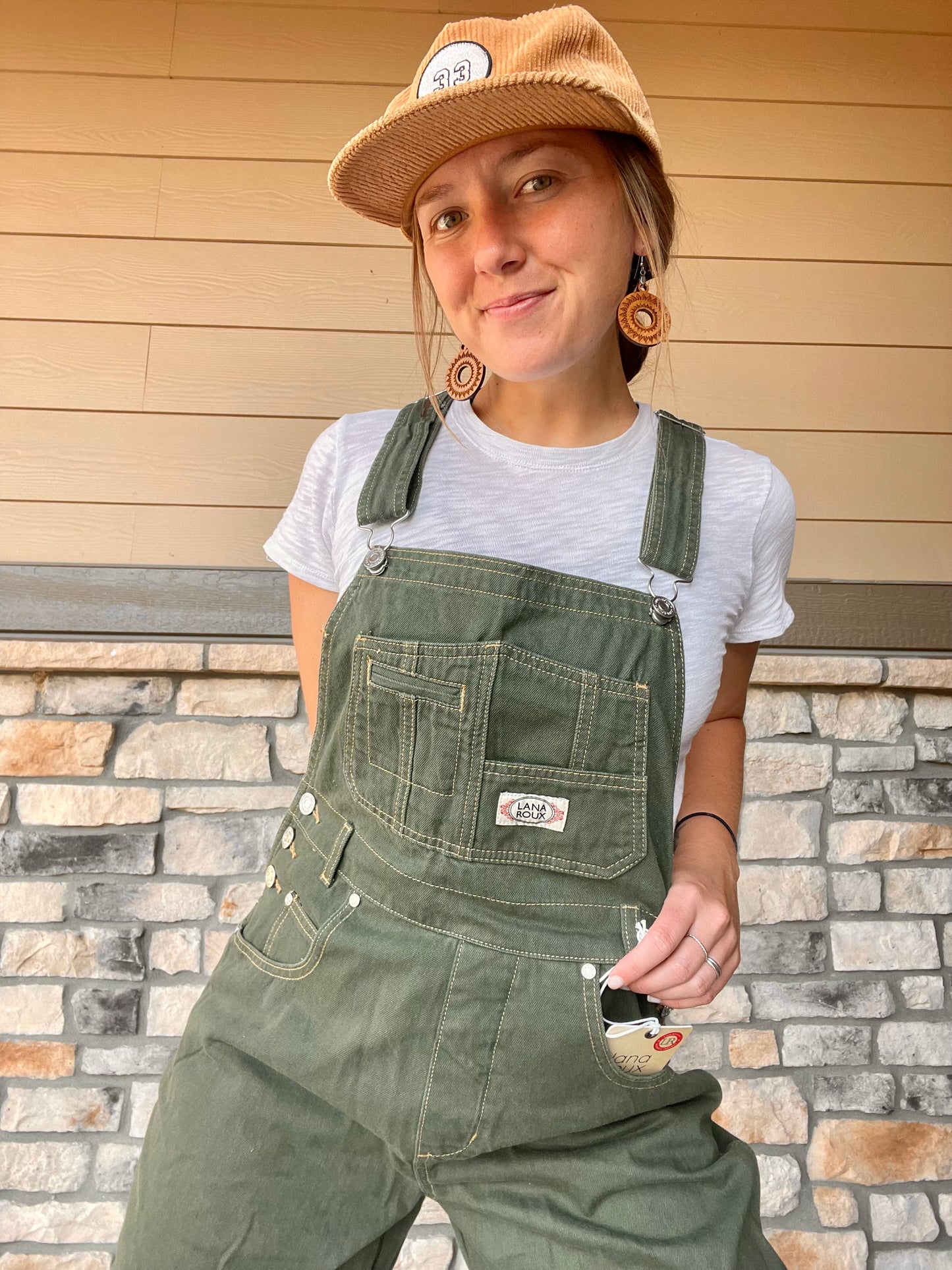 Green Denim Overalls - NEW (M)