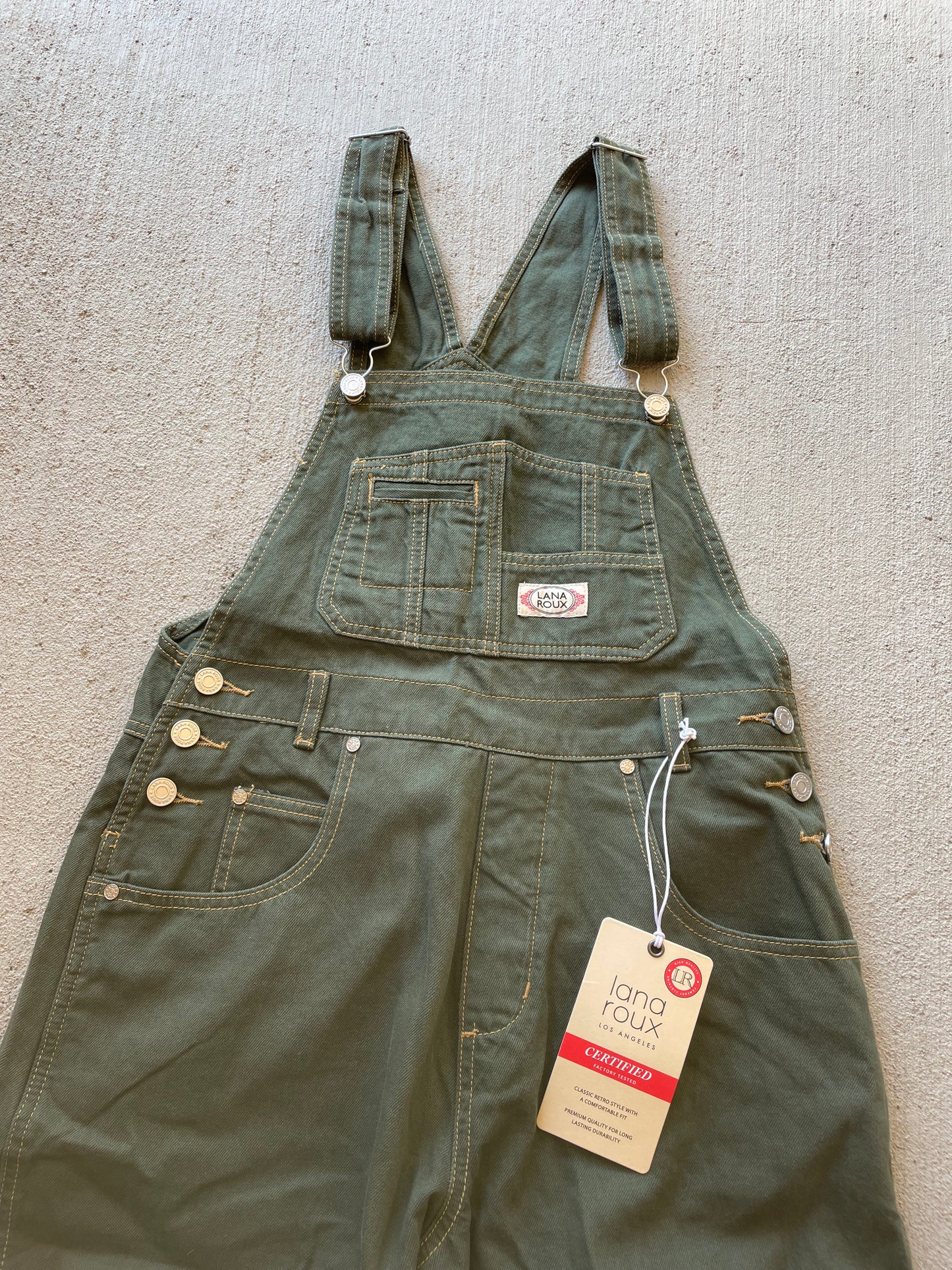 Green Denim Overalls - NEW (M)