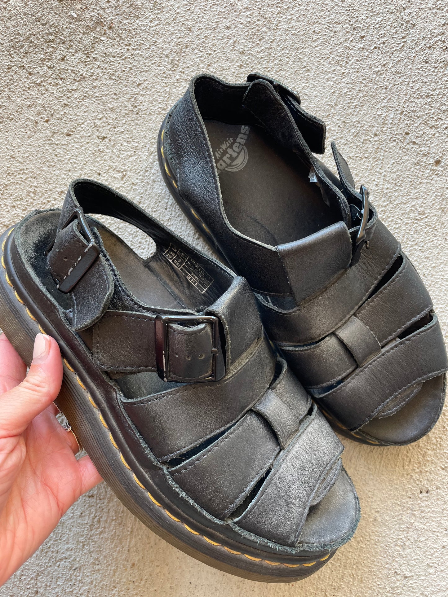 Doc Marten Black Leather Strappy Sandals (W7)