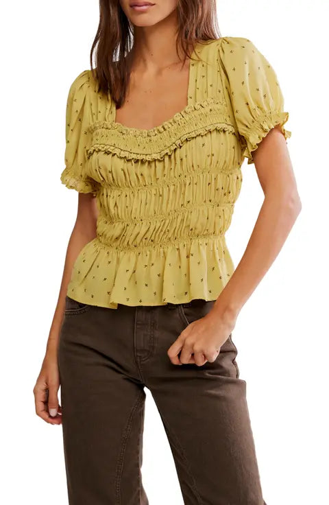 Free People Adore You Yellow Blouse - NEW (XL)