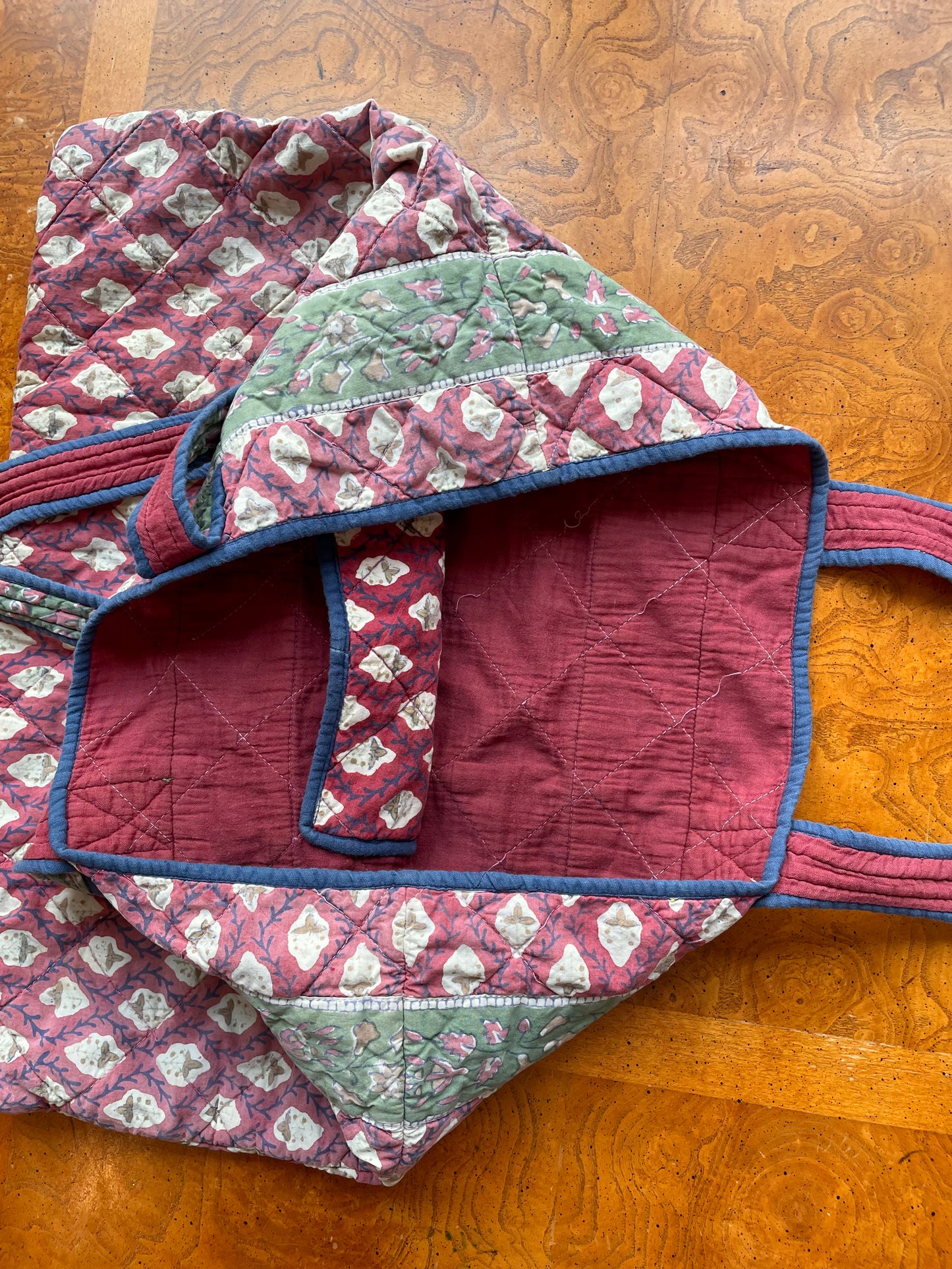 Vintage Handmade Quilted Tote Bag