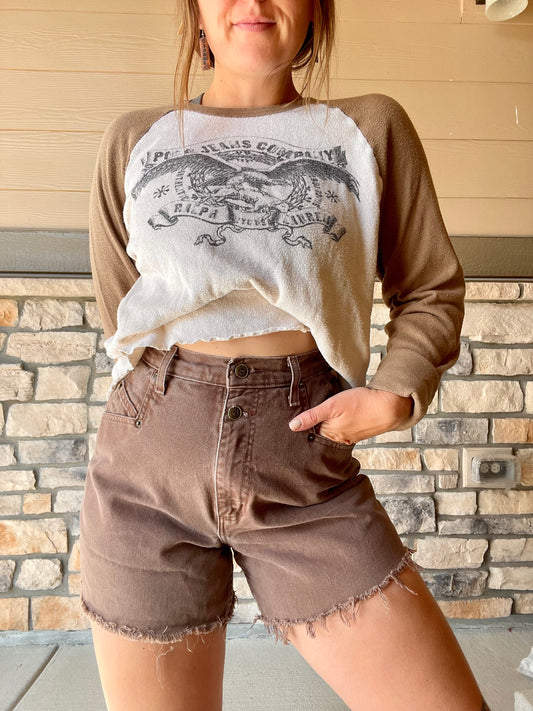 Vintage ZENA Brown Cut Off Shorts (25)