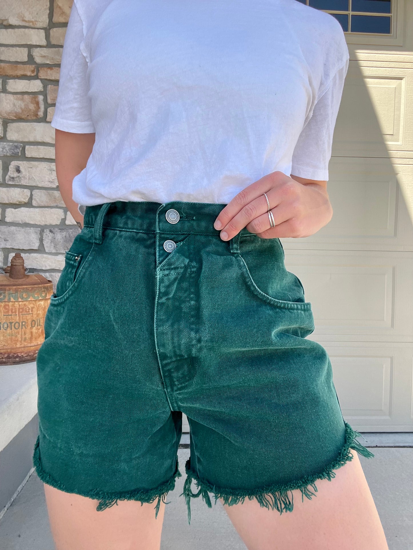 Vintage Emerald Green Cut Off Shorts (27)