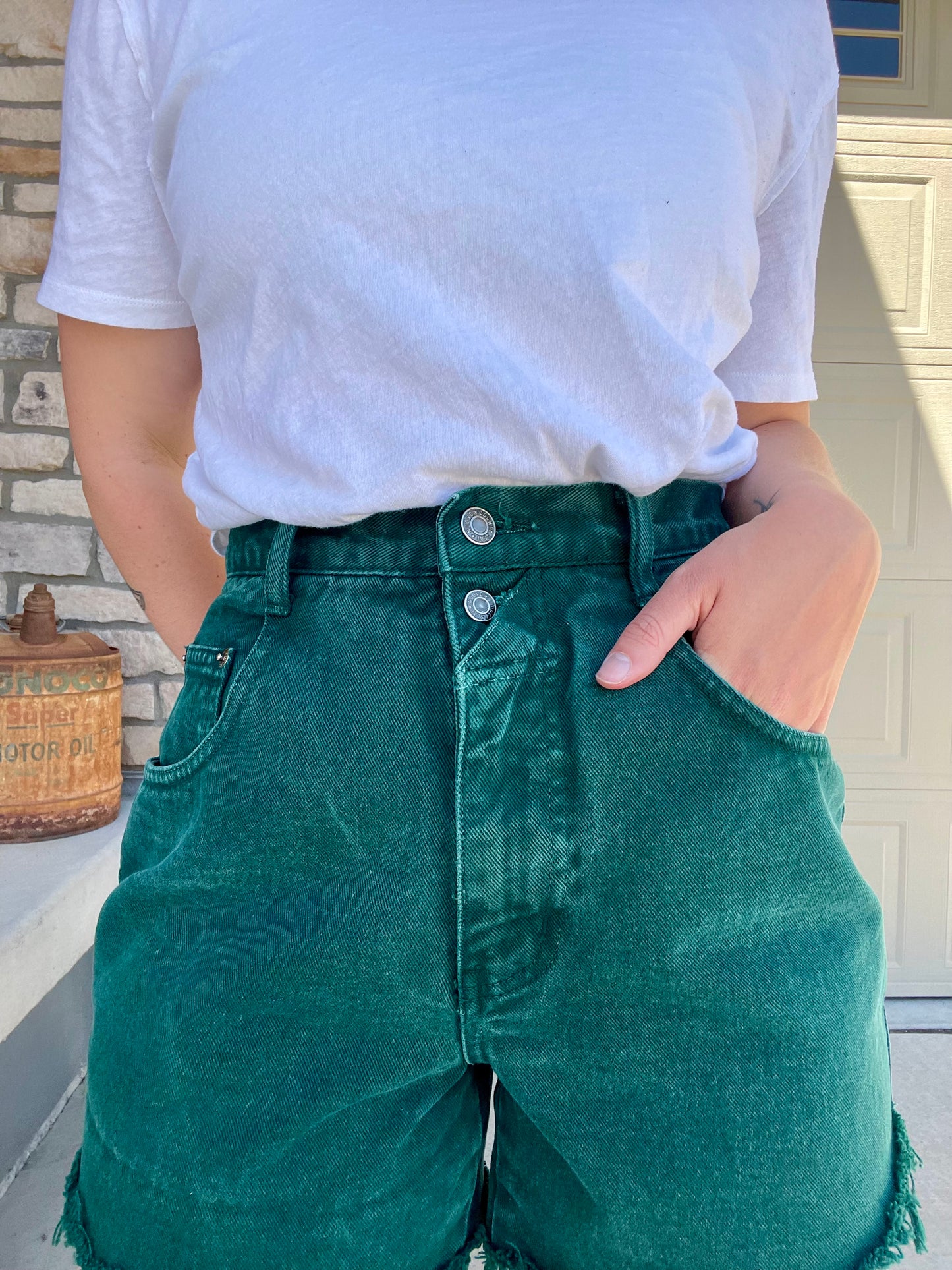 Vintage Emerald Green Cut Off Shorts (27)