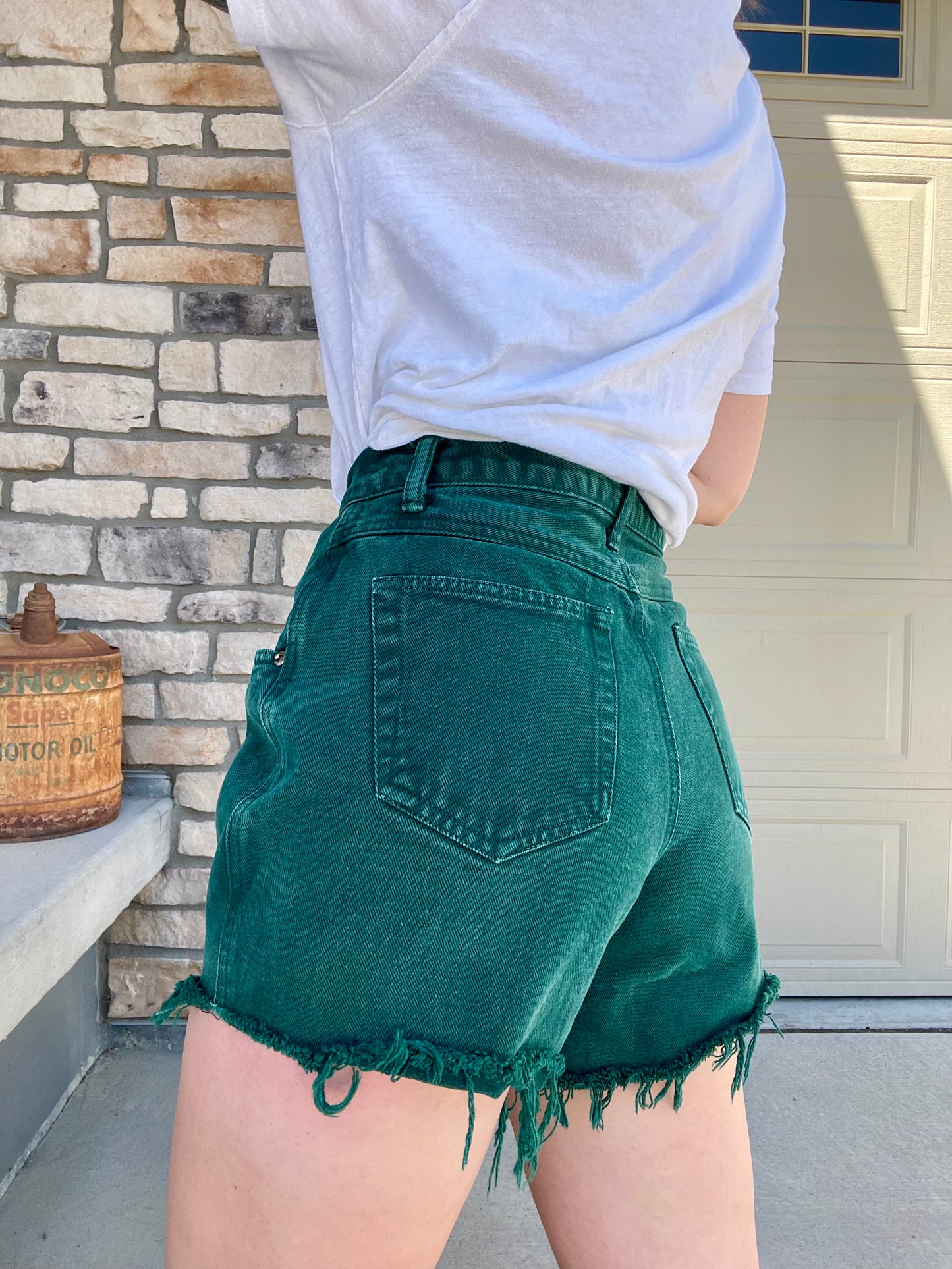 Vintage Emerald Green Cut Off Shorts (27)