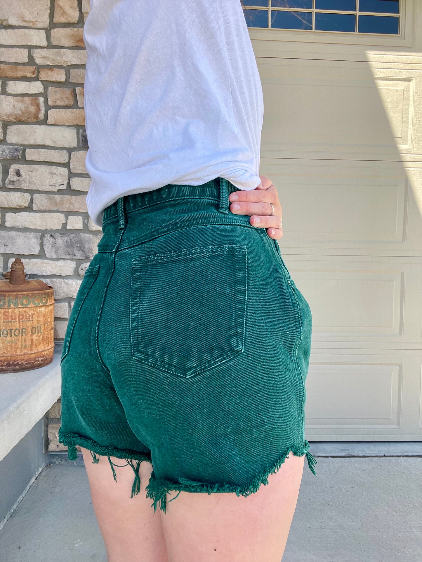 Vintage Emerald Green Cut Off Shorts (27)