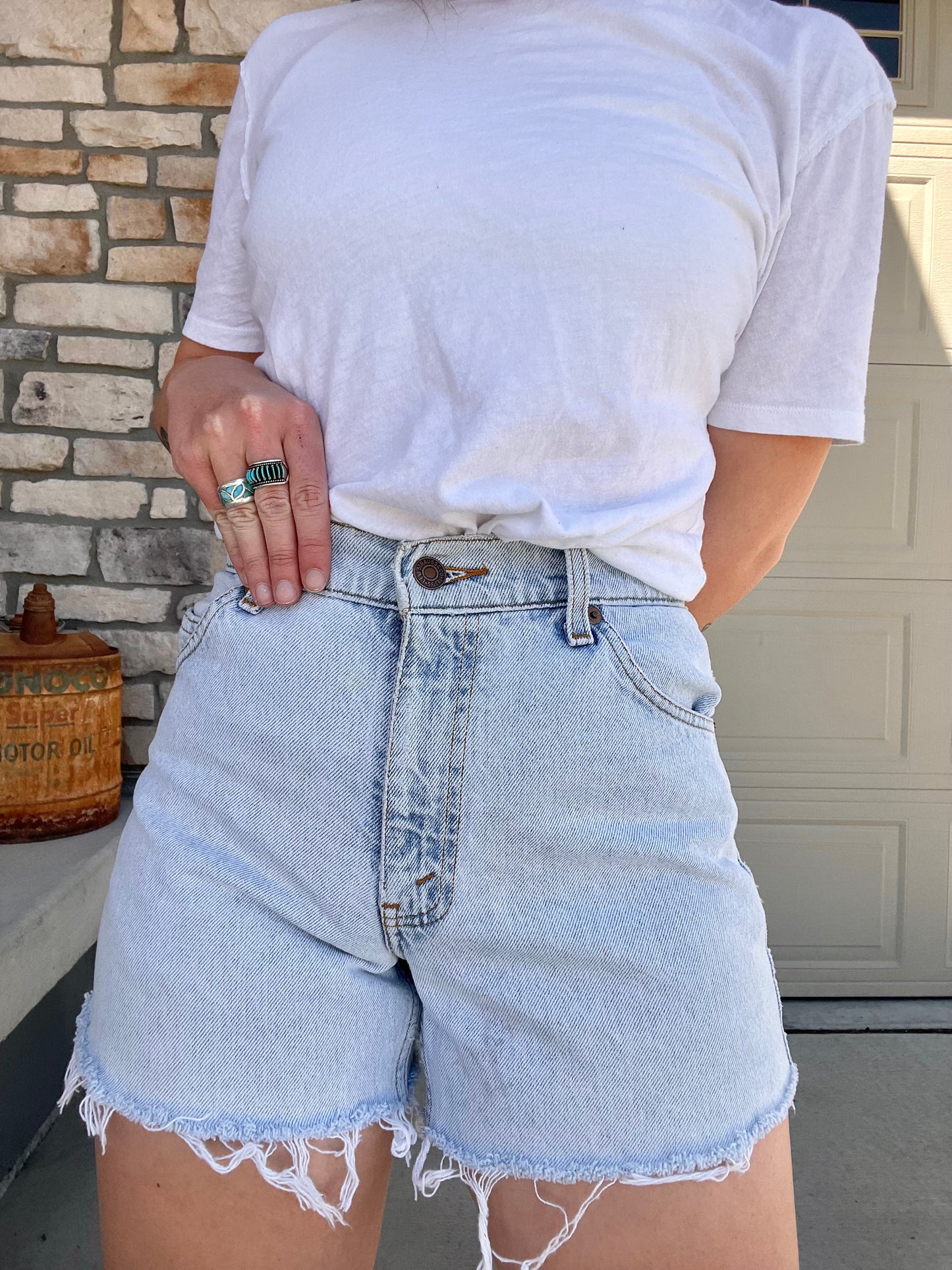 Vintage 1994 Orange Tab Levi Shorts (27)