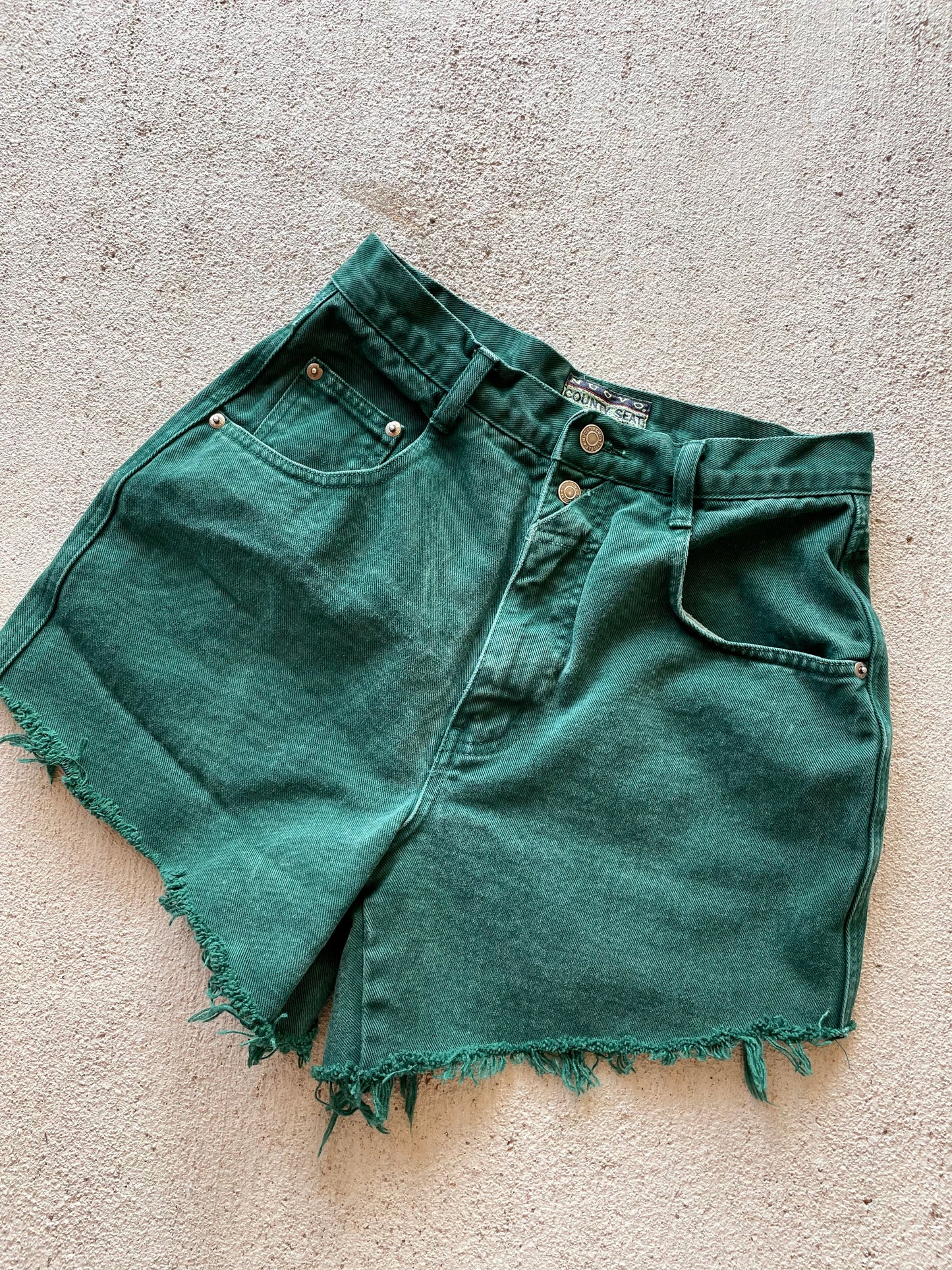 Vintage Emerald Green Cut Off Shorts (27)