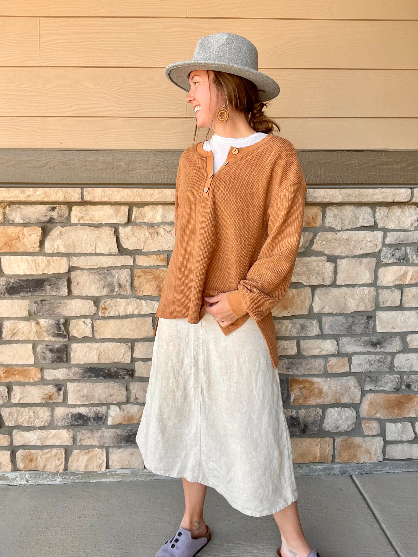 Vintage 100% Linen Midi Shirt (4/6)