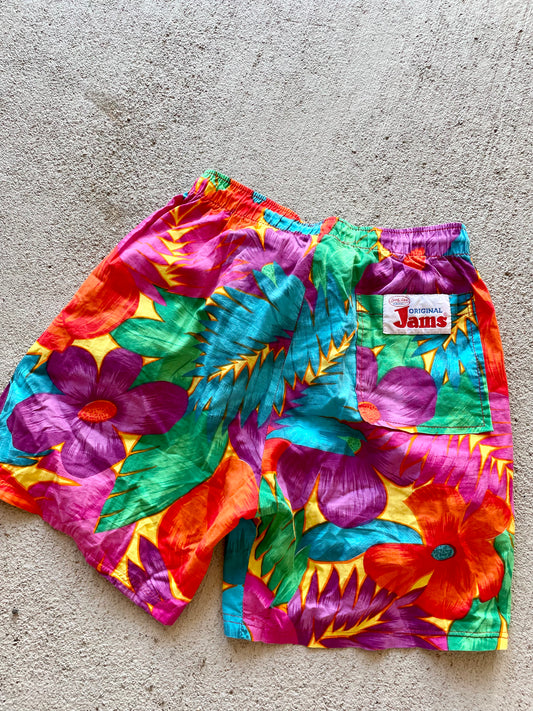 Vintage 1980s Jams Floral Shorts (S)