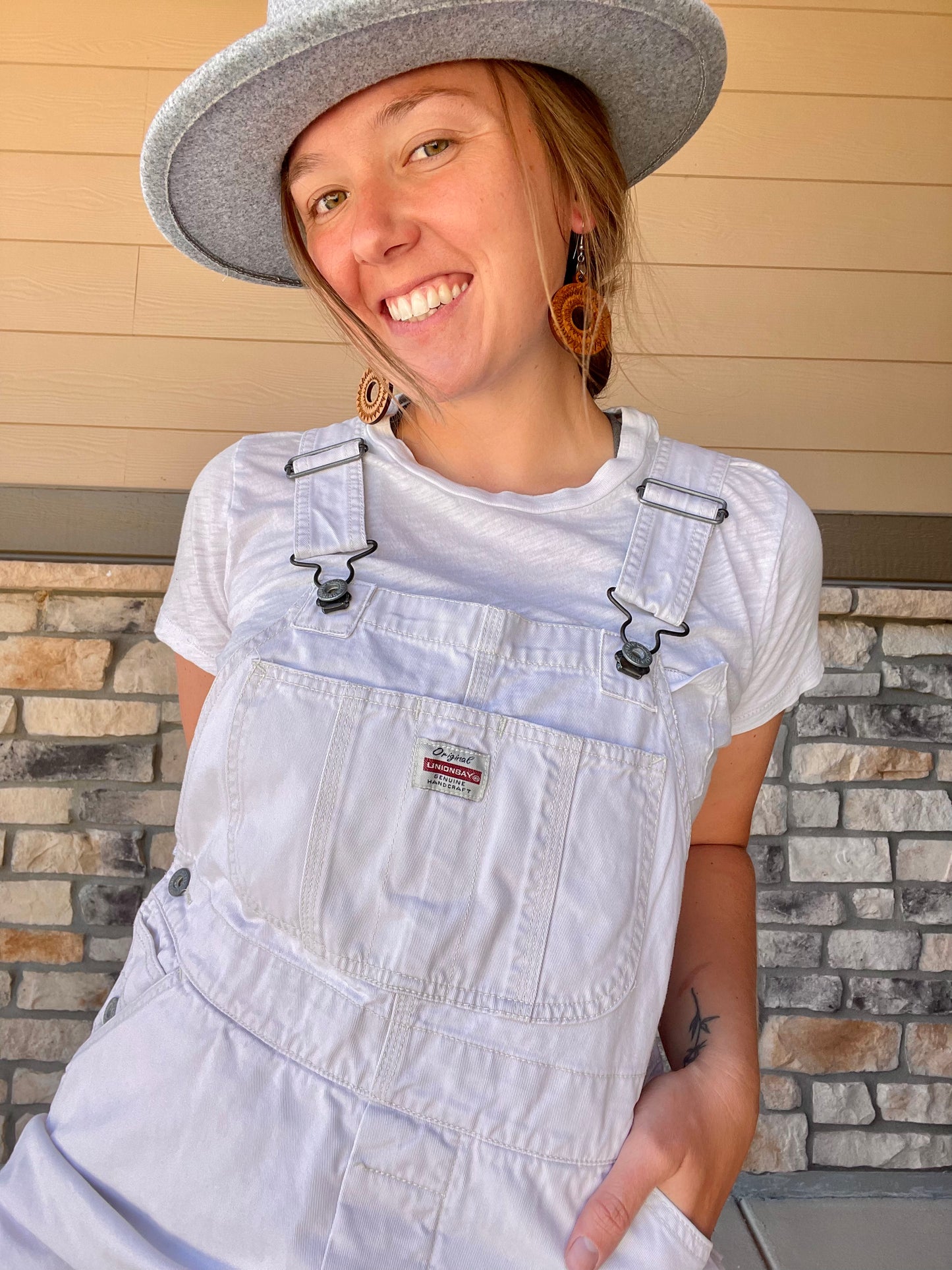 Vintage White Union Bay Shortalls (S)