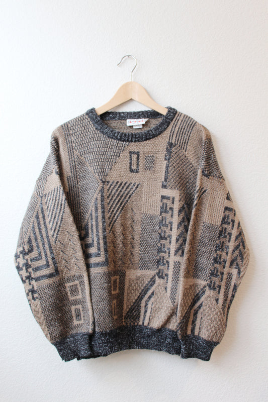 Earth Tone Abstract Pattern Sweater (L)