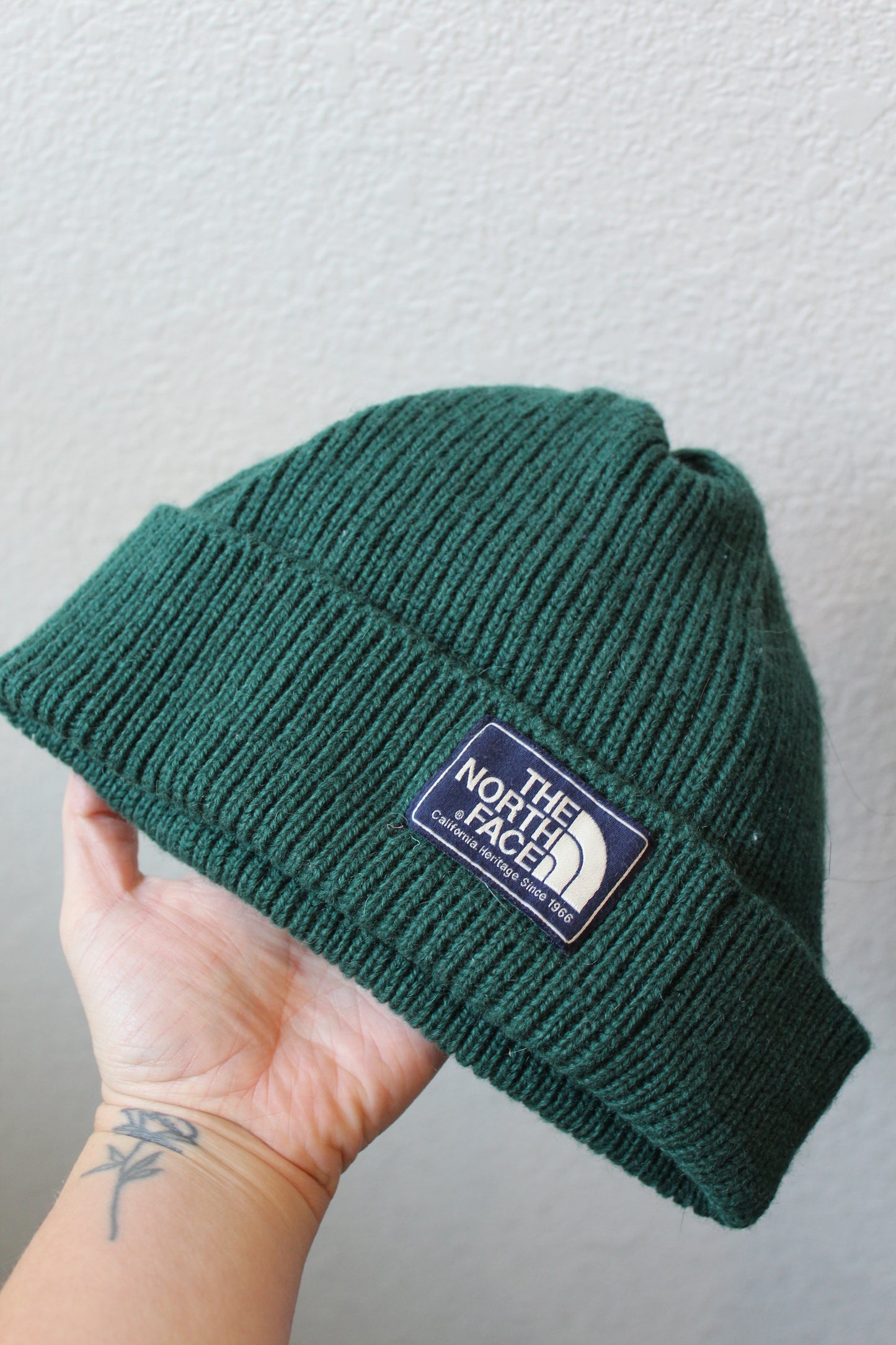 Evergreen North Face Mini Beanie