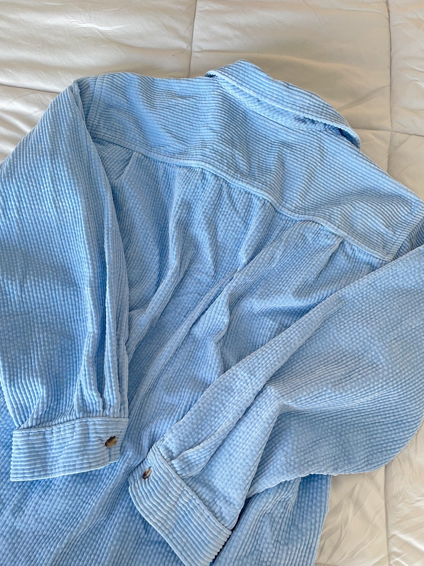 LL Bean Sky Blue Thick Corduroy Shirt (XL)