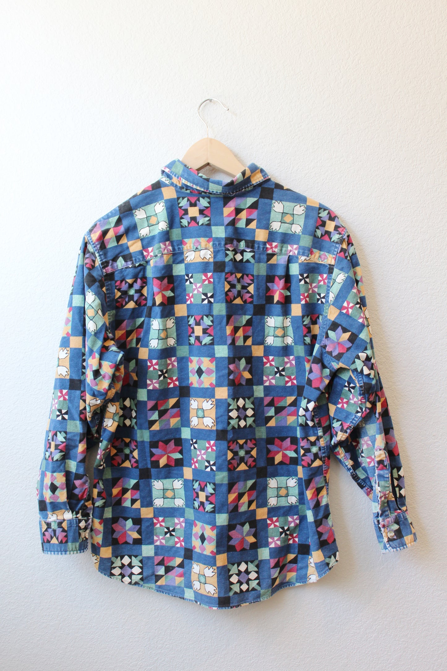 Vintage 80/90's LL Bean Rainbow Patchwork Shirt (M)