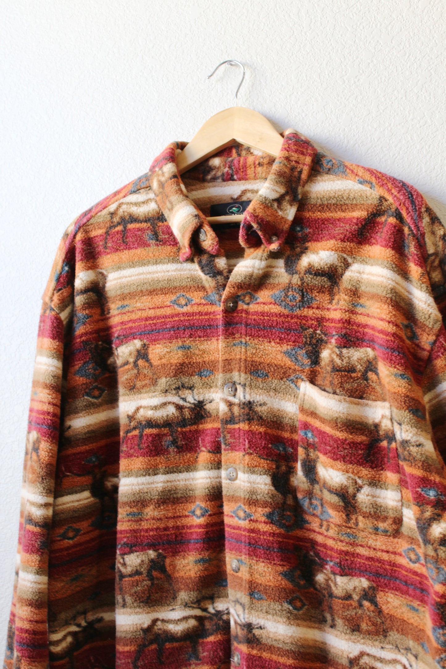 Aztec Pattern Elk Button Down (L)