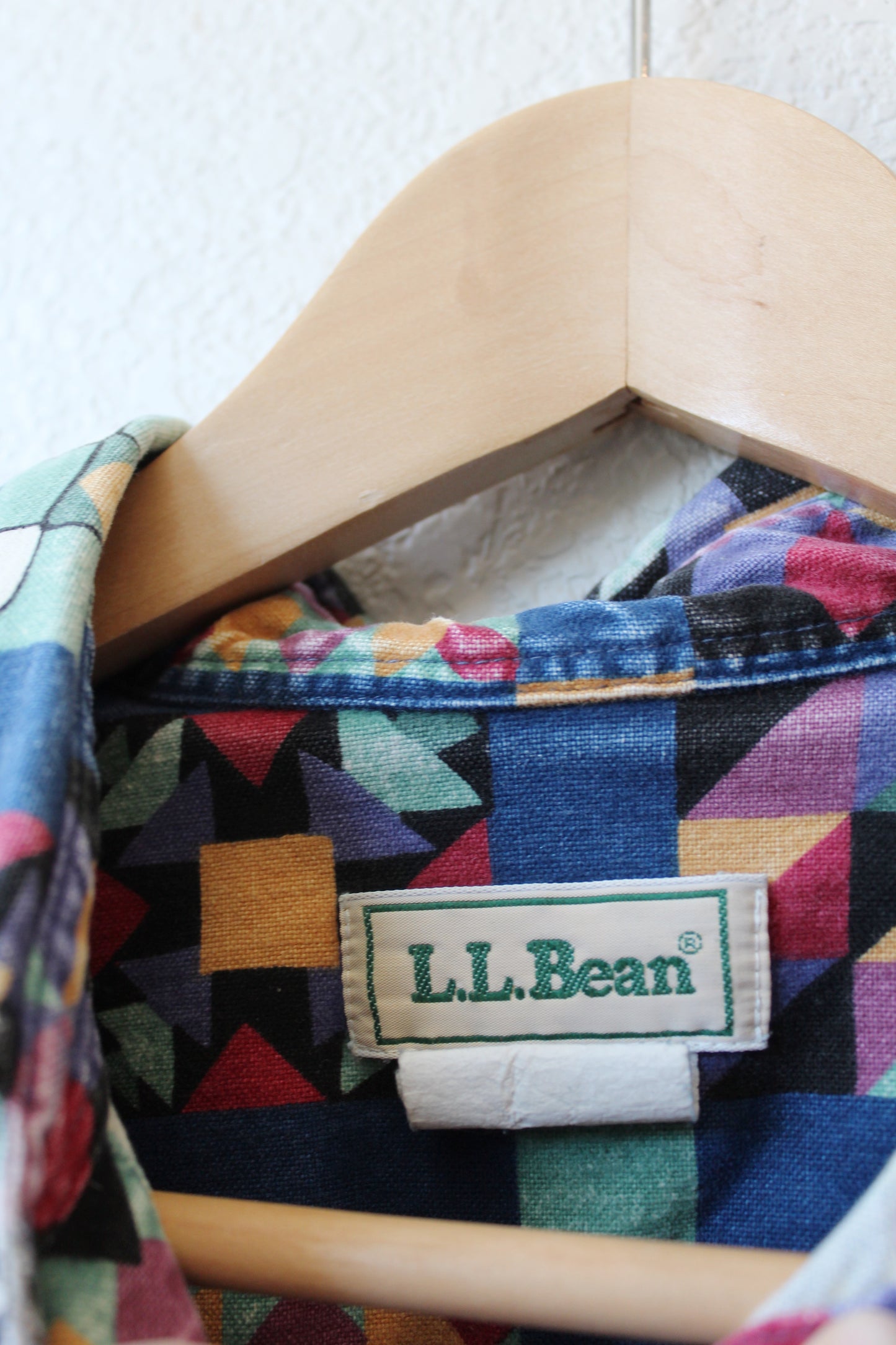 Vintage 80/90's LL Bean Rainbow Patchwork Shirt (M)