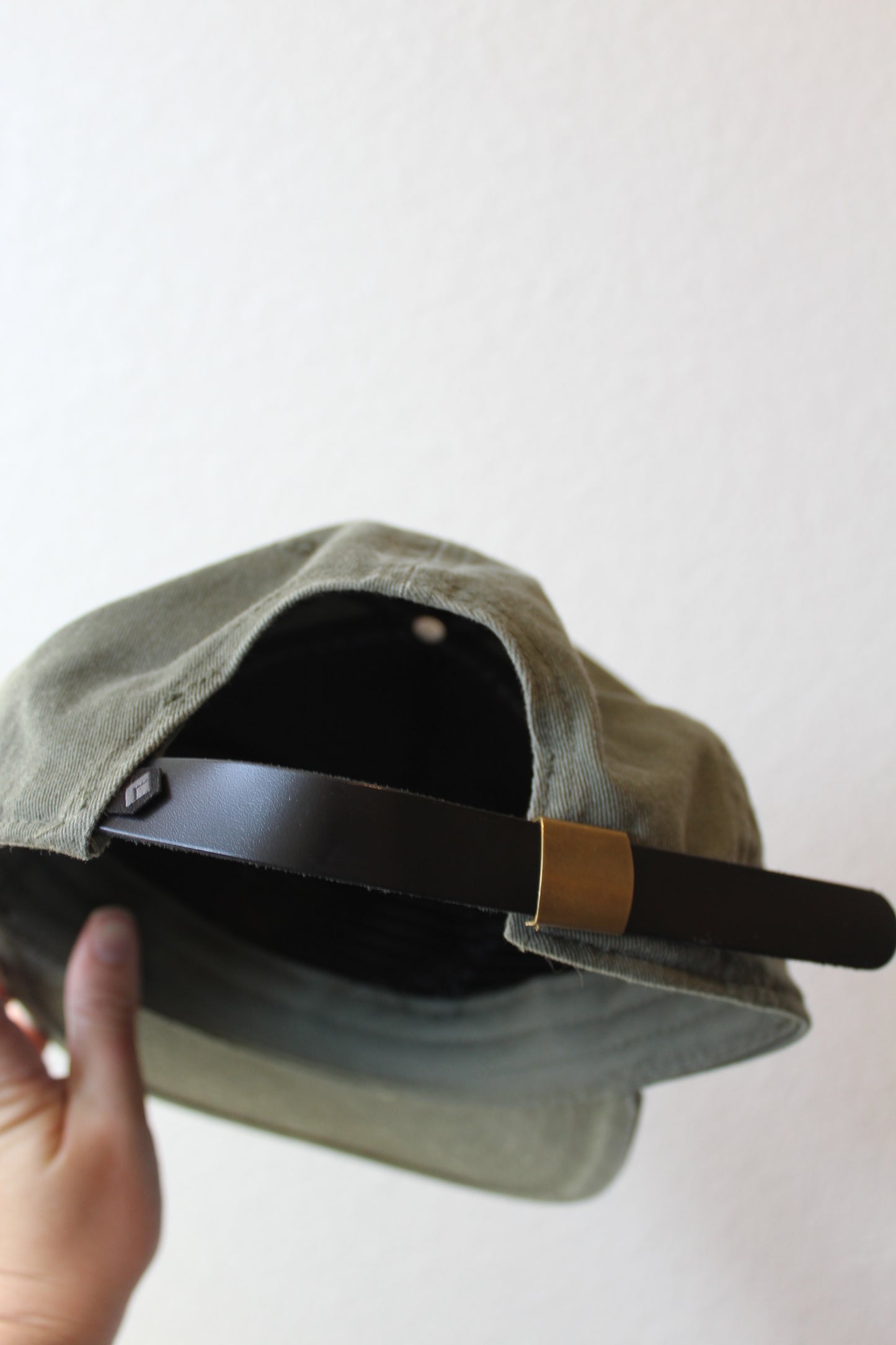 Black Diamond Leather Strap Back Hat