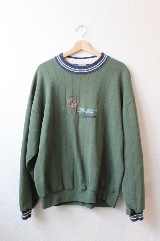 Vintage Embroidered Colorado Ringer Crewneck (XL)