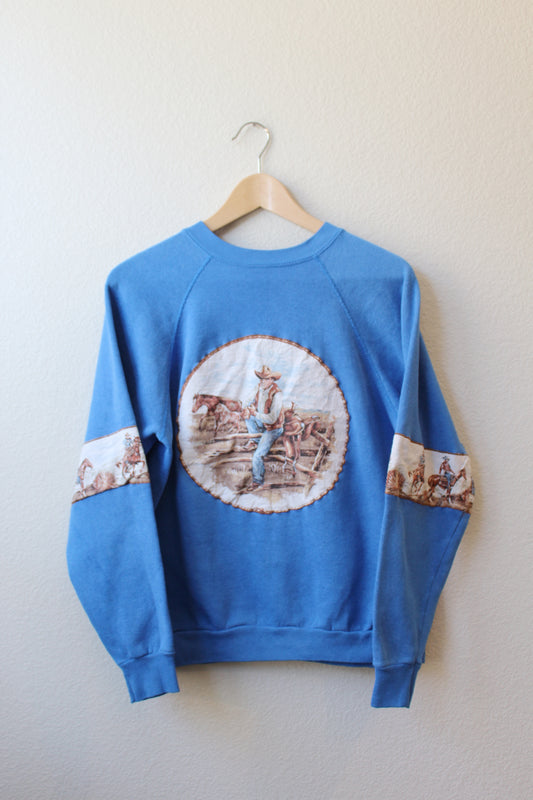 Vintage 80's Handsewn Cowboy Crew (S/M)