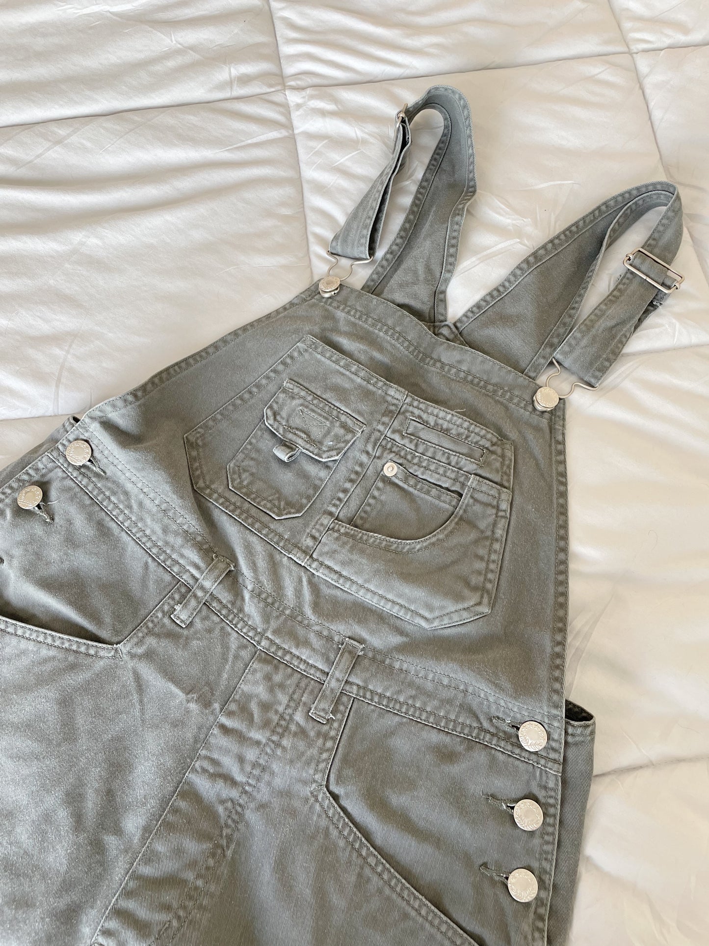 Vintage Taupe Green Cargo Overalls (M)