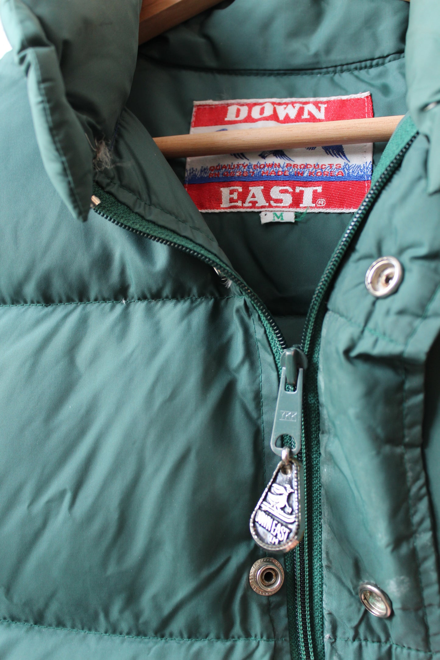 Vintage Green Down Puffer Vest (M)